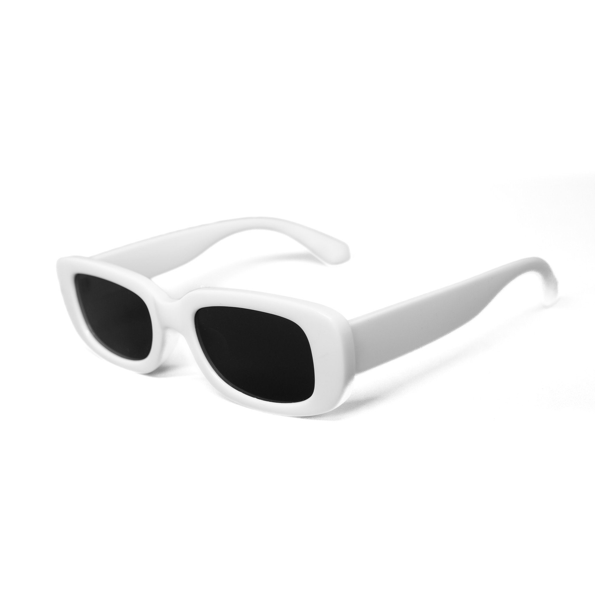 Sonnenbrille Rund Rechteckig Unisex 2 Farben Damen Herren Brille Schwarz Weiss