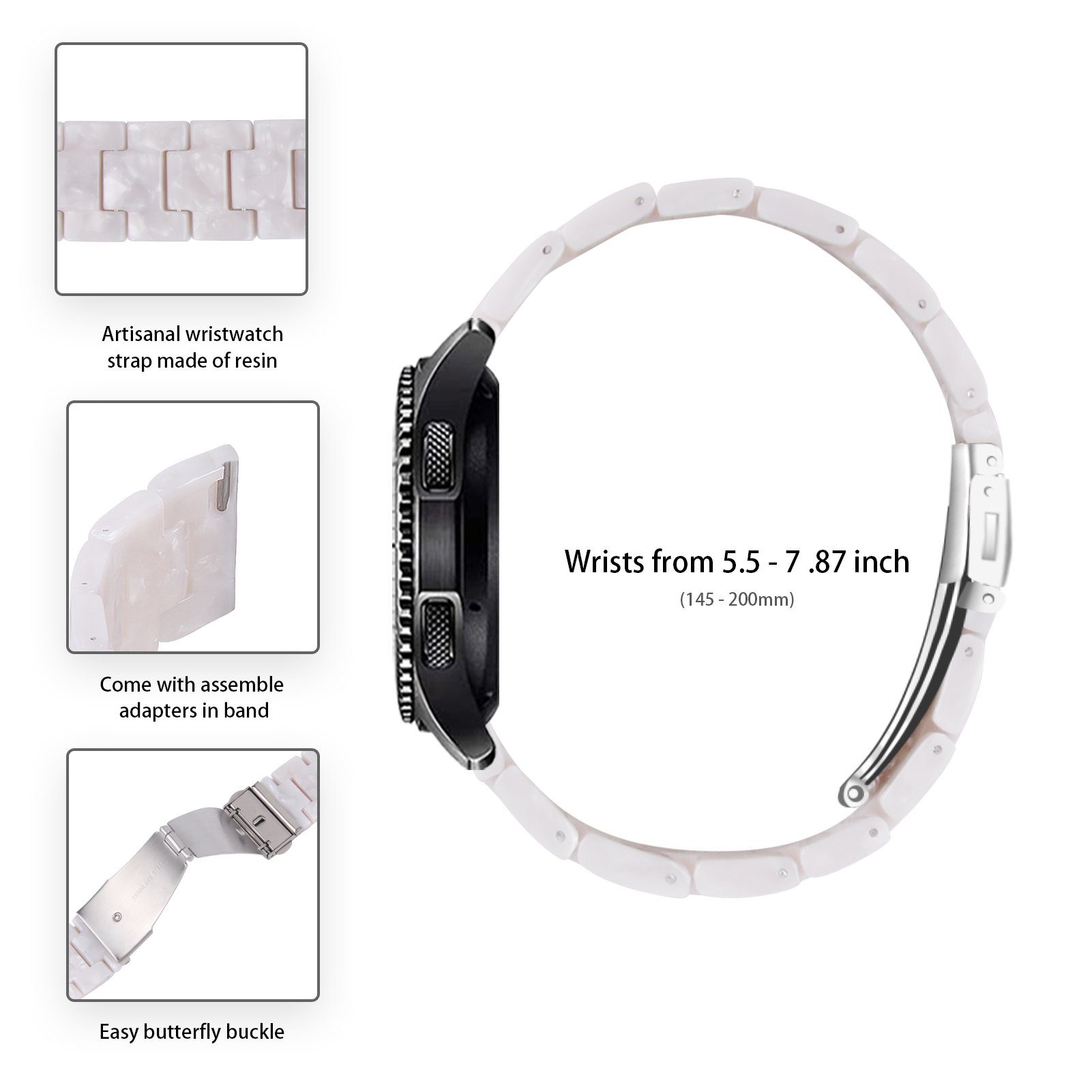 mm Smartwatch-Armband Galaxy Active Armband Transparent Galaxy 42 Samsung für ELEKIN Kompatibel Watch