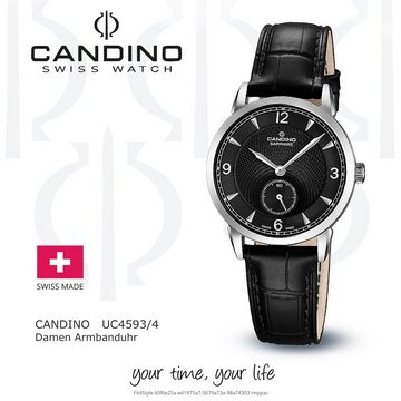 Candino Quarzuhr Candino Damenuhr Classic C4593/4, Damen Armbanduhr rund, Edelstahlarmband schwarz