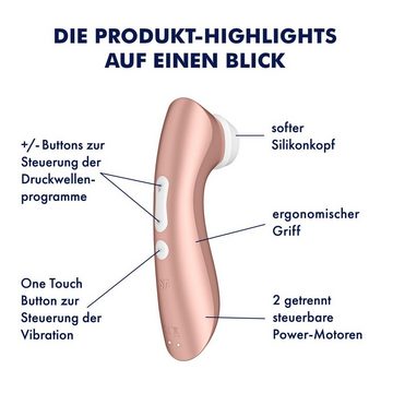 Satisfyer Klitoris-Stimulator Satisfyer "Pro 2+", Klitoris-Sauger/Druckwellen-Vibrator, wasserdicht