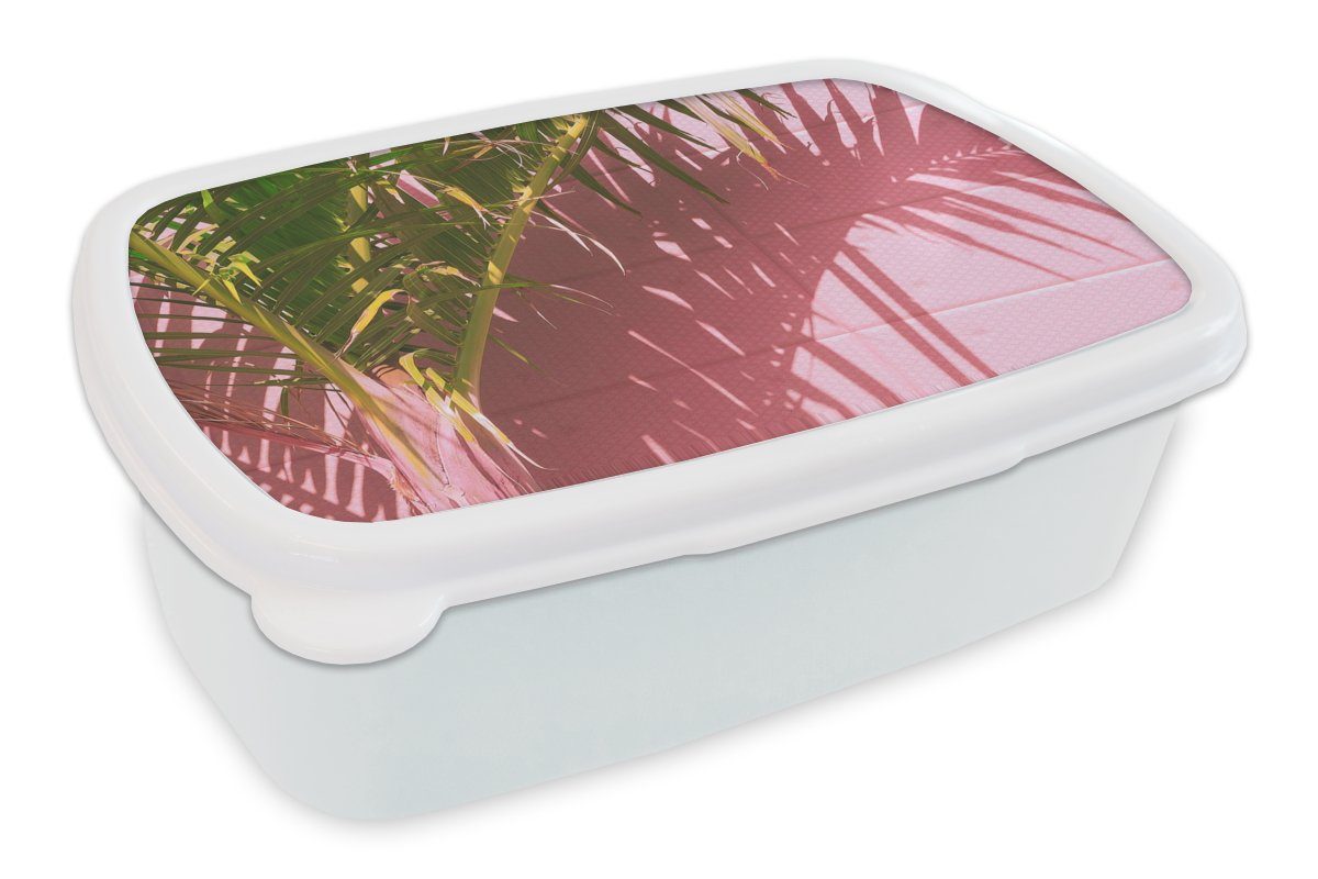 (2-tlg), MuchoWow - Brotbox Sommer Lunchbox Kinder für und für Tropisch - - Brotdose, Kunststoff, Rosa, Mädchen Jungs und weiß Pflanze Erwachsene,