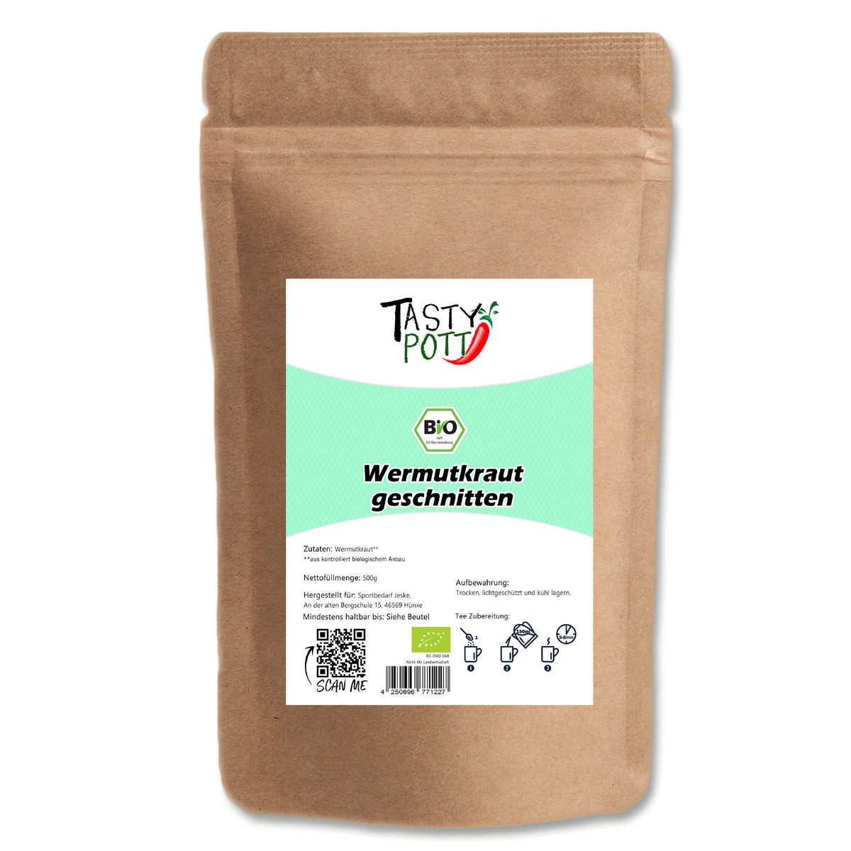 Tasty Tee Tasty Pott Bio Wermutkraut getrocknet und geschnit