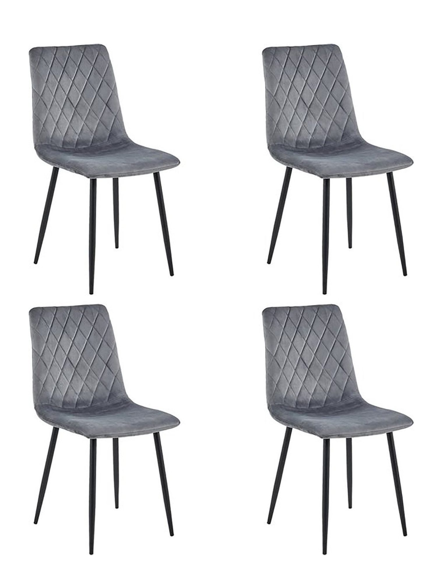 Esszimmerstuhl Elisia Esszimmerstühle 4er Set – Samt & Metall, Modern & Komfortabel