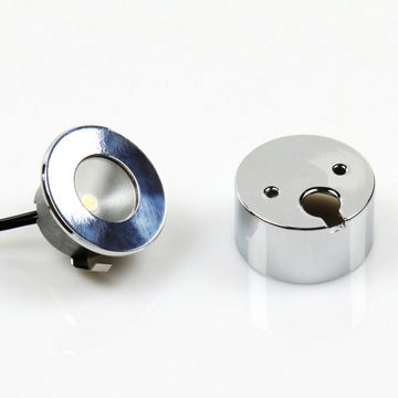kalb LED Unterbauleuchte Mini-Star LED SET Einbauspot Unterbauleuchte Einbaustrahler Chrom Alu, 1er Set silbergrau, warmweiß