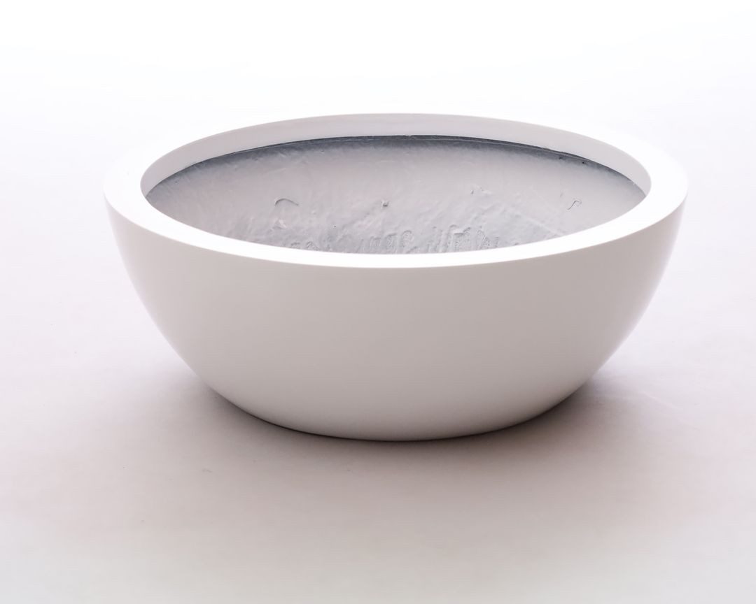Elegant Einrichten Pflanzkübel Pflanzkübel Fiberglas Schale-Rund D34xH12cm Hochglanz-Weiß (1 St)