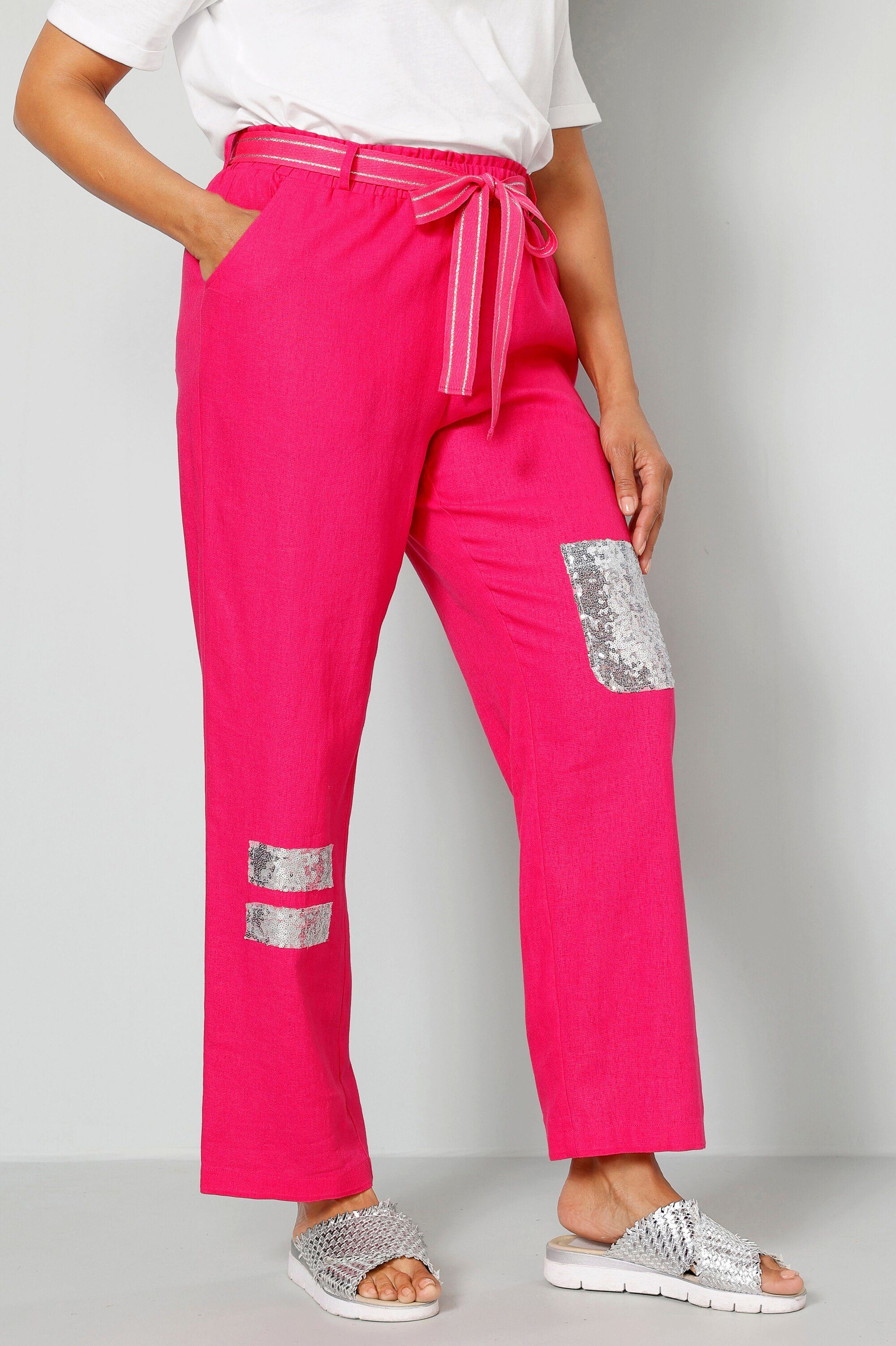 MIAMODA Schlupfhose Hose Straight Fit Pailletten günstig online kaufen
