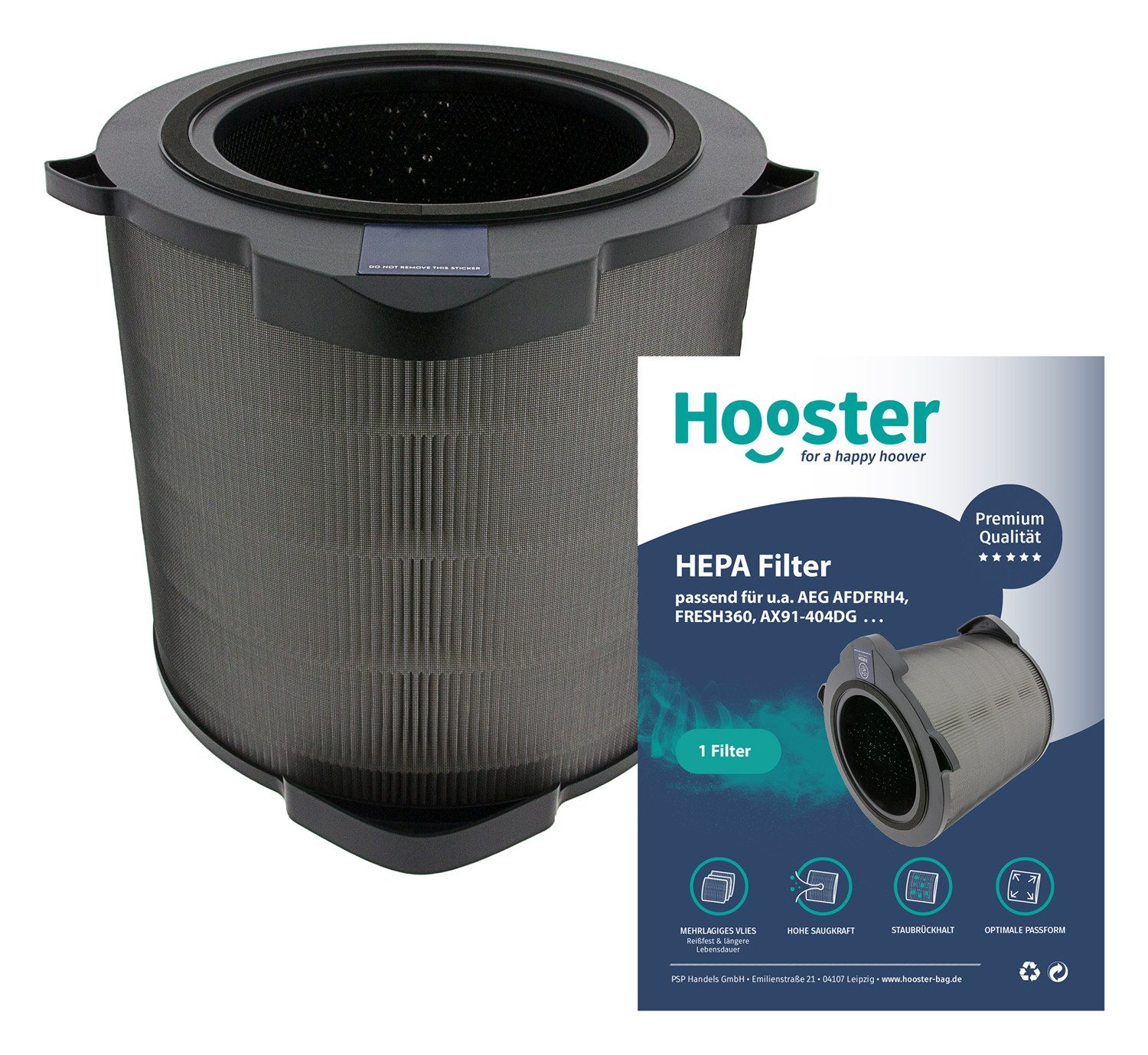 Hooster Luftfilter 1 Filter kompatibel mit AEG Luftreiniger AX91-404DG, Ersatz für AEG FRESH360 Luftfilter AFDFRH4