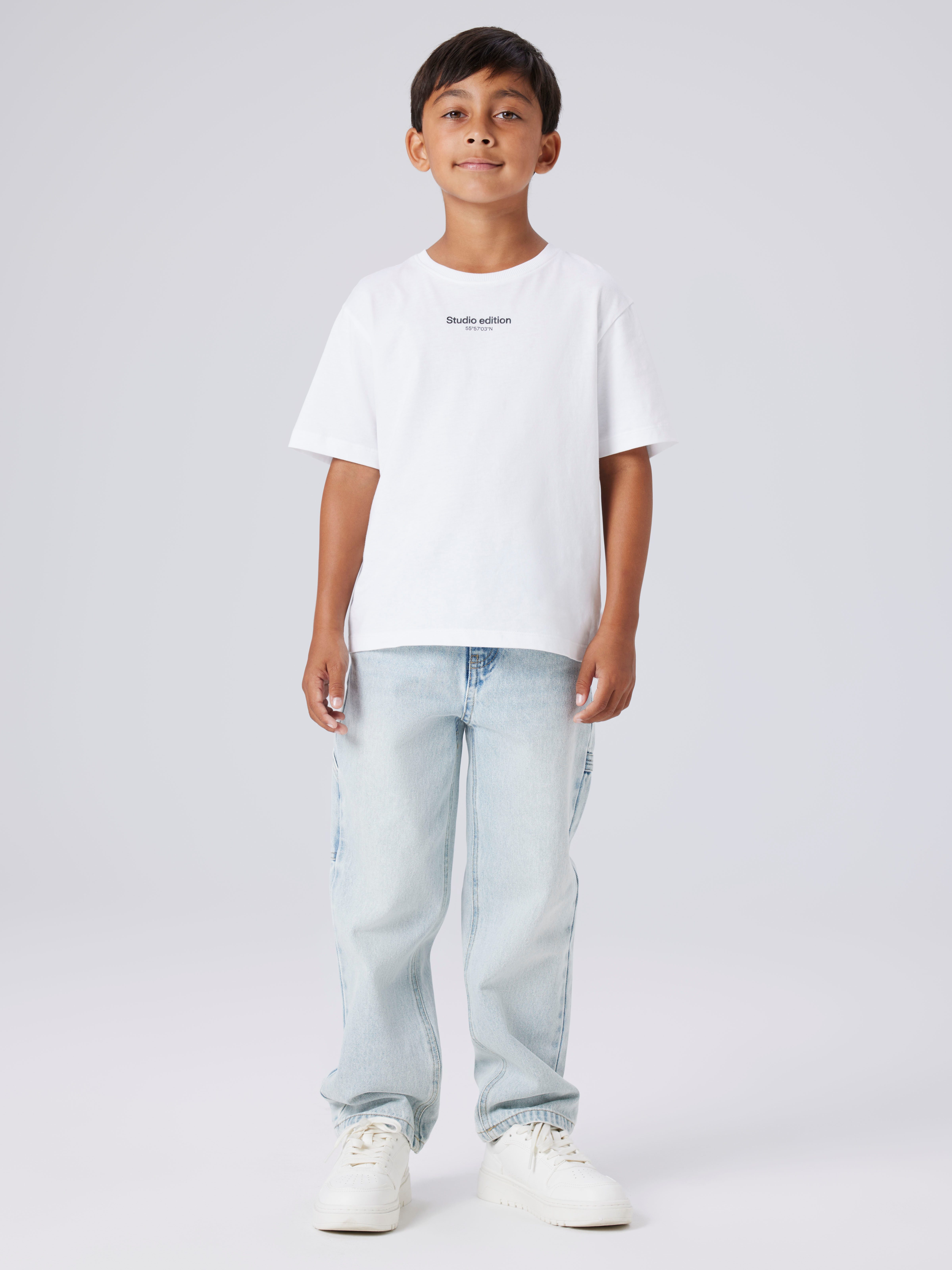 Name It 5-Pocket-Jeans NKMRYAN für Jungen mit geradem Bein und 5-Pocket-Style unifarben, casual, straight fit, Baumwolle, Denim