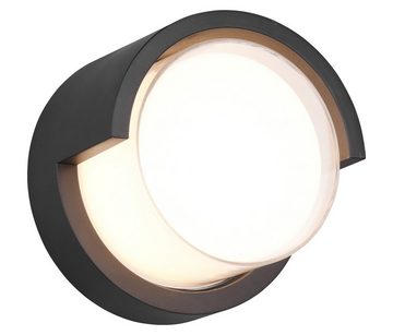 Reality Leuchten LED Außen-Wandleuchte PUNO, Schwarz, Weiß. Kunststoff, IP54, LED fest integriert