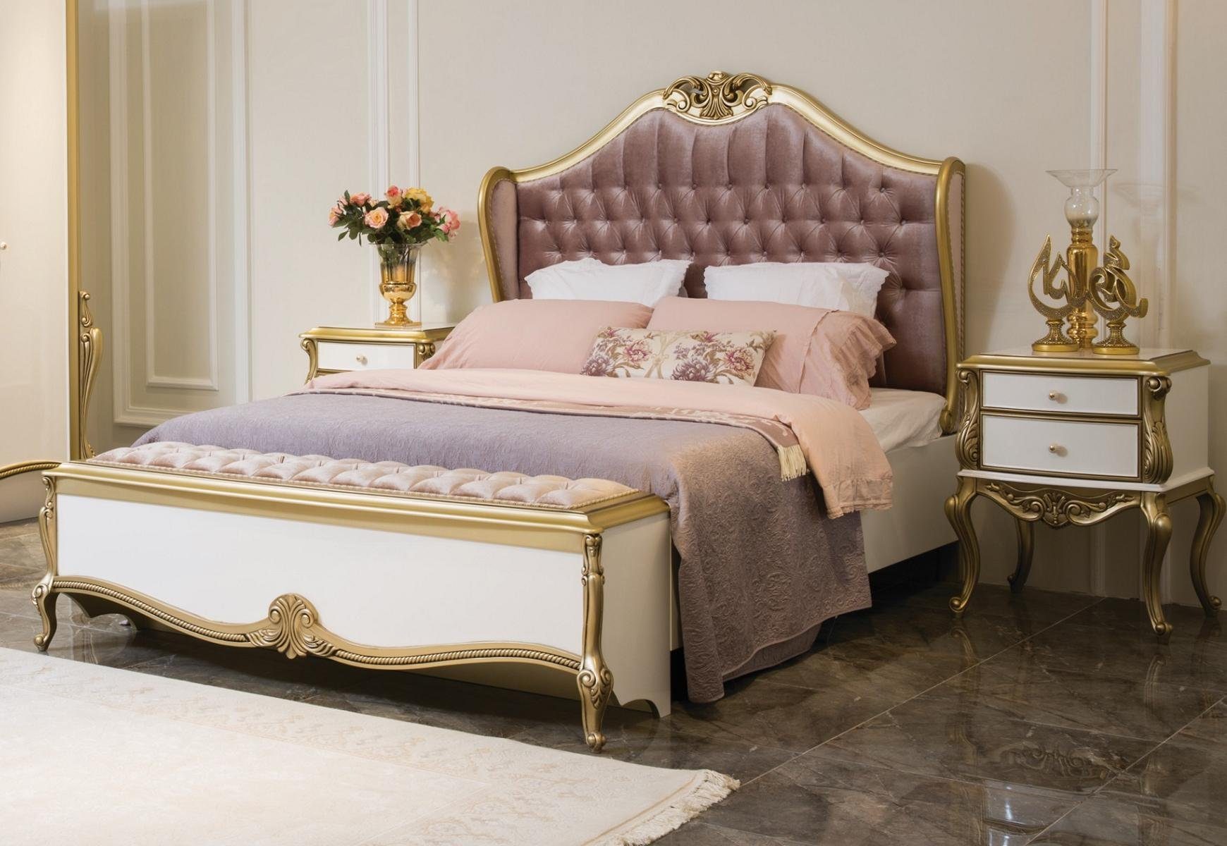 JVmoebel Bett, Chesterfield Bettrahmen Design Polster Luxus Bett Schlafzimmer