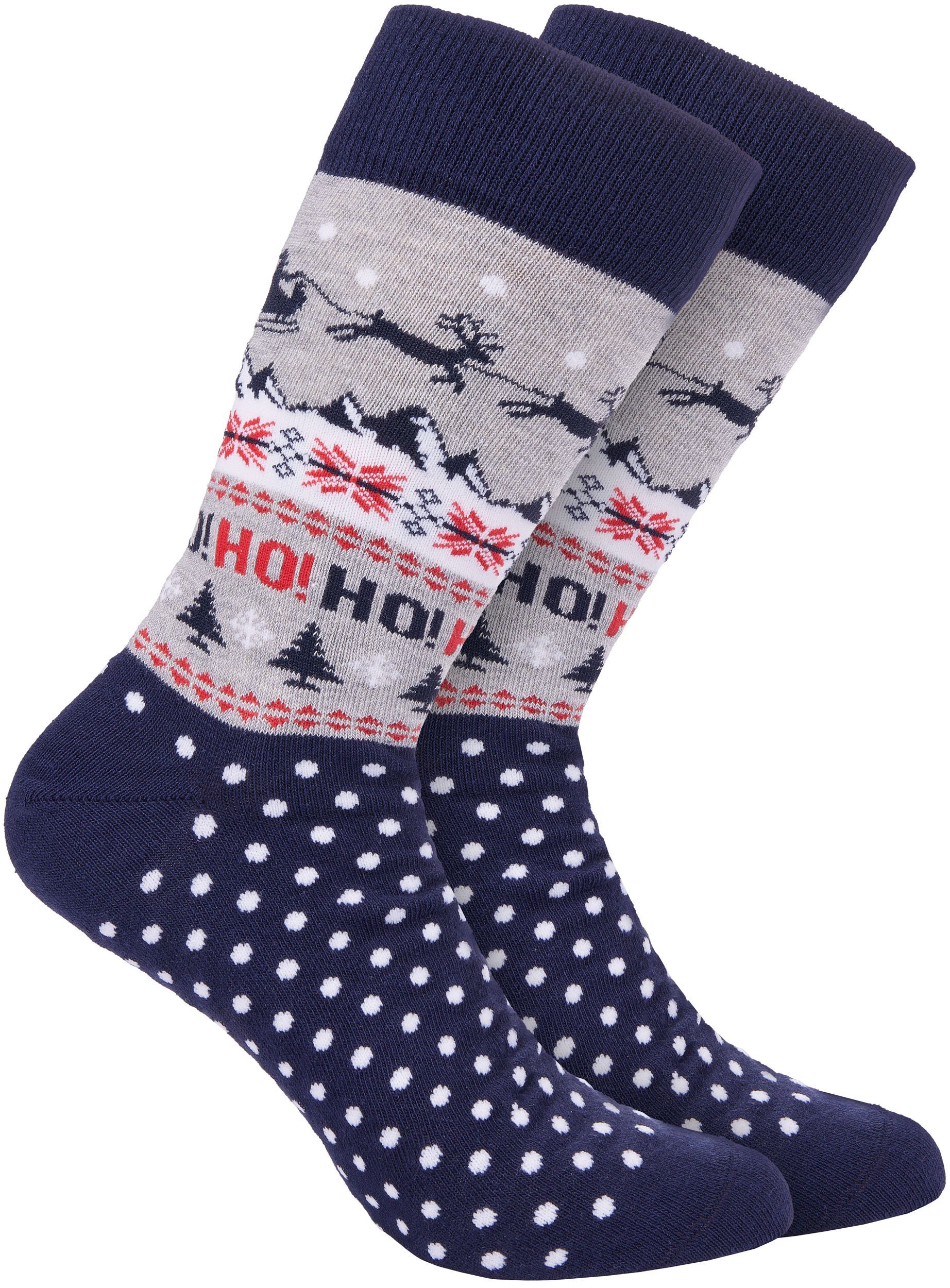 BRUBAKER Socken Lustige - Baumwolle 41-45, 1-Paar) EU die Kuschelsocken Winterlandschaft für Size Bunte Herren Weihnachtssocken Weihnachtszeit (One Rentier