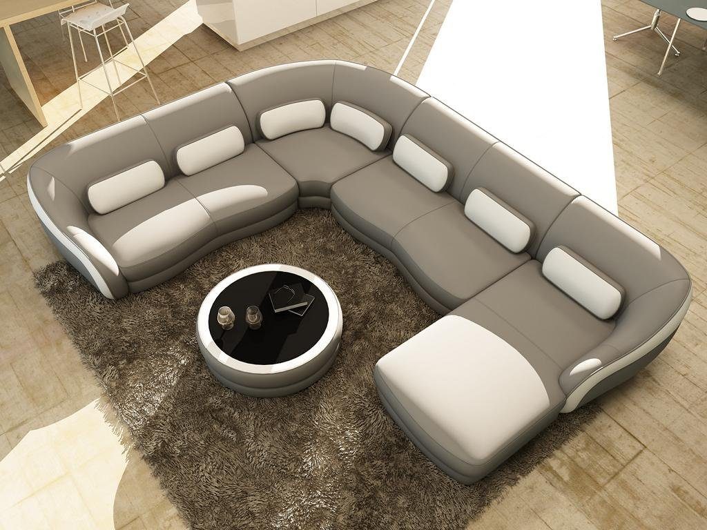 Ecksofa Moderne Leder Made Stilvolle luxus Wohnlandschaft Europe U-Form Sofa JVmoebel in XXL Neu,