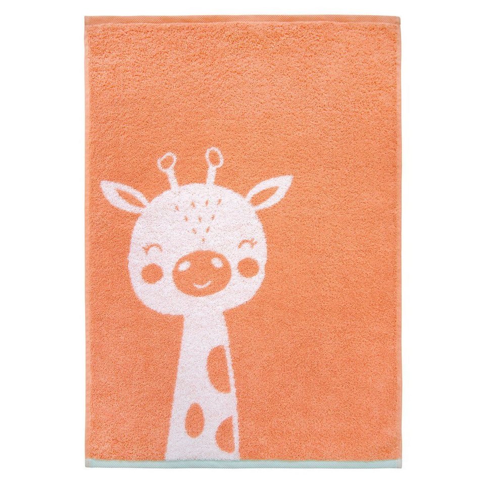 Dyckhoff Handtuch Dyckhoff Kinderhandtuch \'Giraffe\' Koralle - Orange 50 x  70 cm