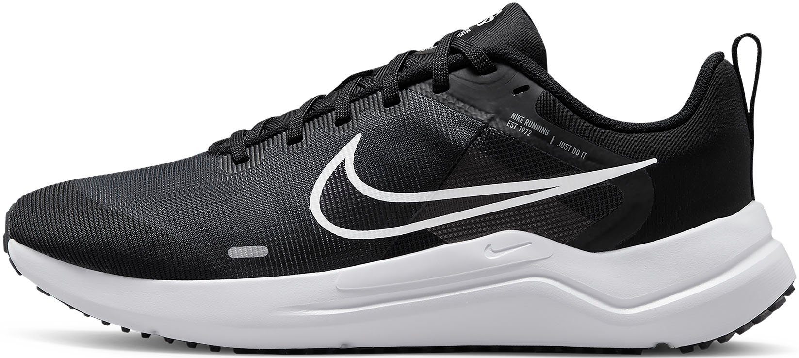 DOWNSHIFTER Nike BLACK-WHITE-SMOKE-GREY-PURE-PLATINUM Laufschuh 12