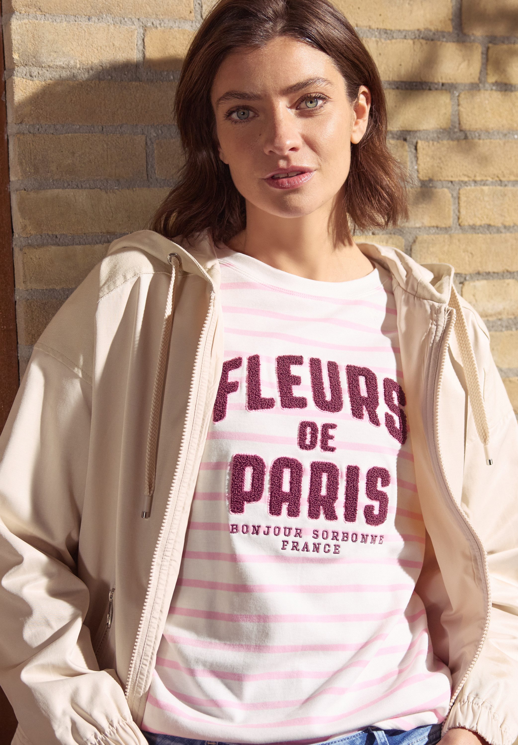 CECIL 3/4-Arm-Shirt mit Schriftzug