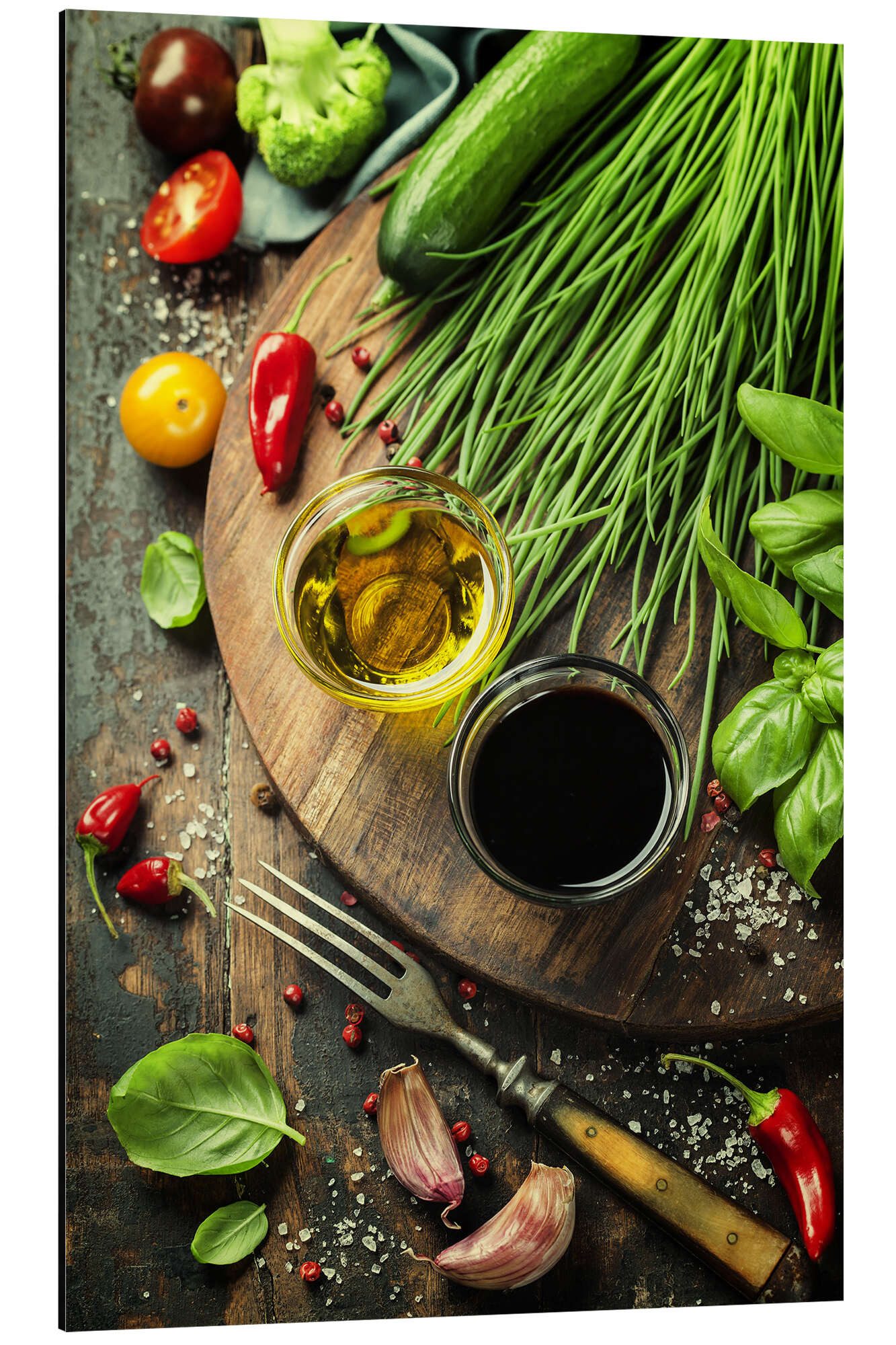 Posterlounge Alu-Dibond-Druck Editors Choice, Gesundes Bio-Gemüse und Gewürze, Küche Fotografie