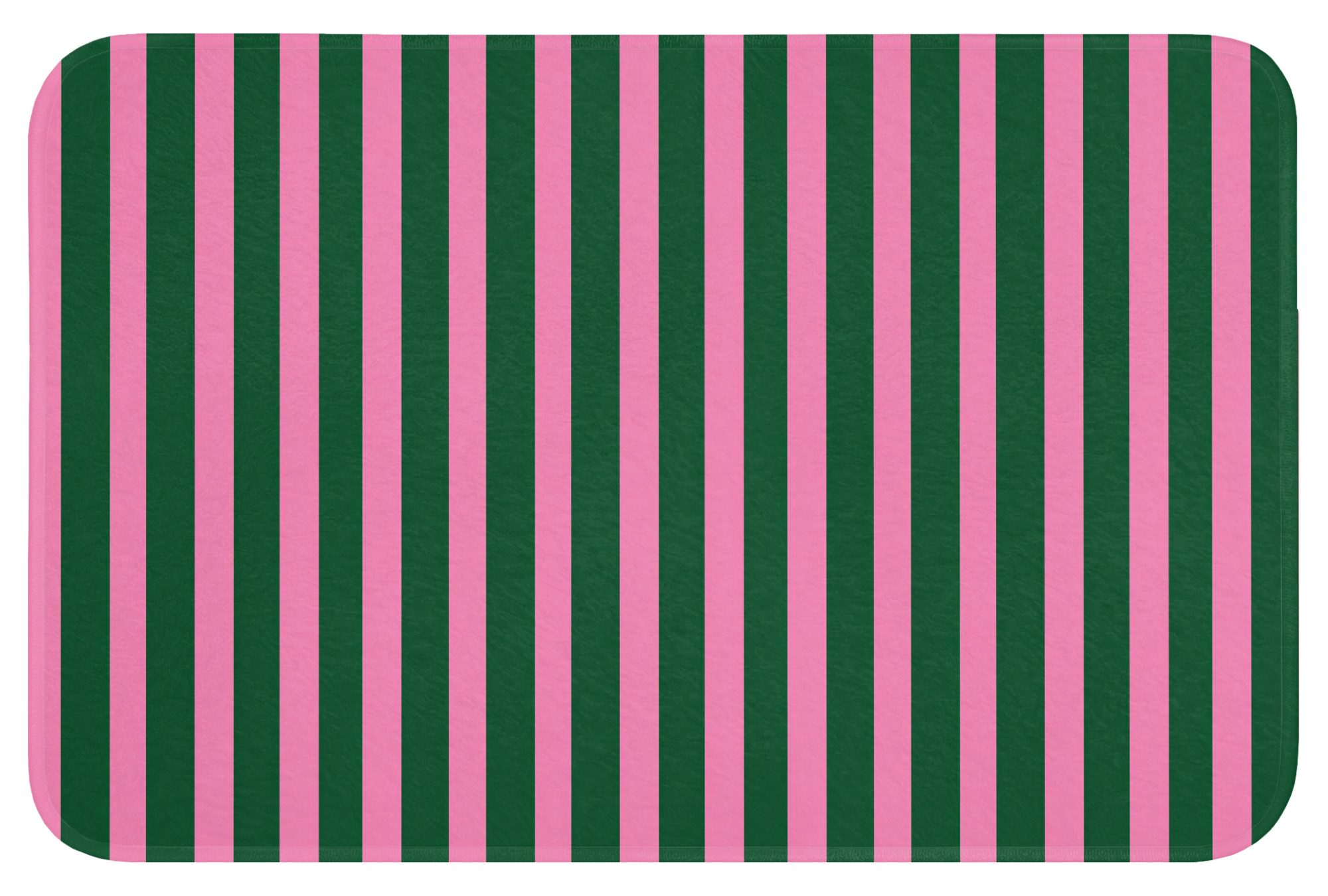 OnlyWow Badematte Vertikale Streifen - Grün - Rosa, Höhe 10 mm, Polyester, Rechteckig, Badezimmerteppich, Badteppich, Rutschfest, Badvorleger, Waschbar
