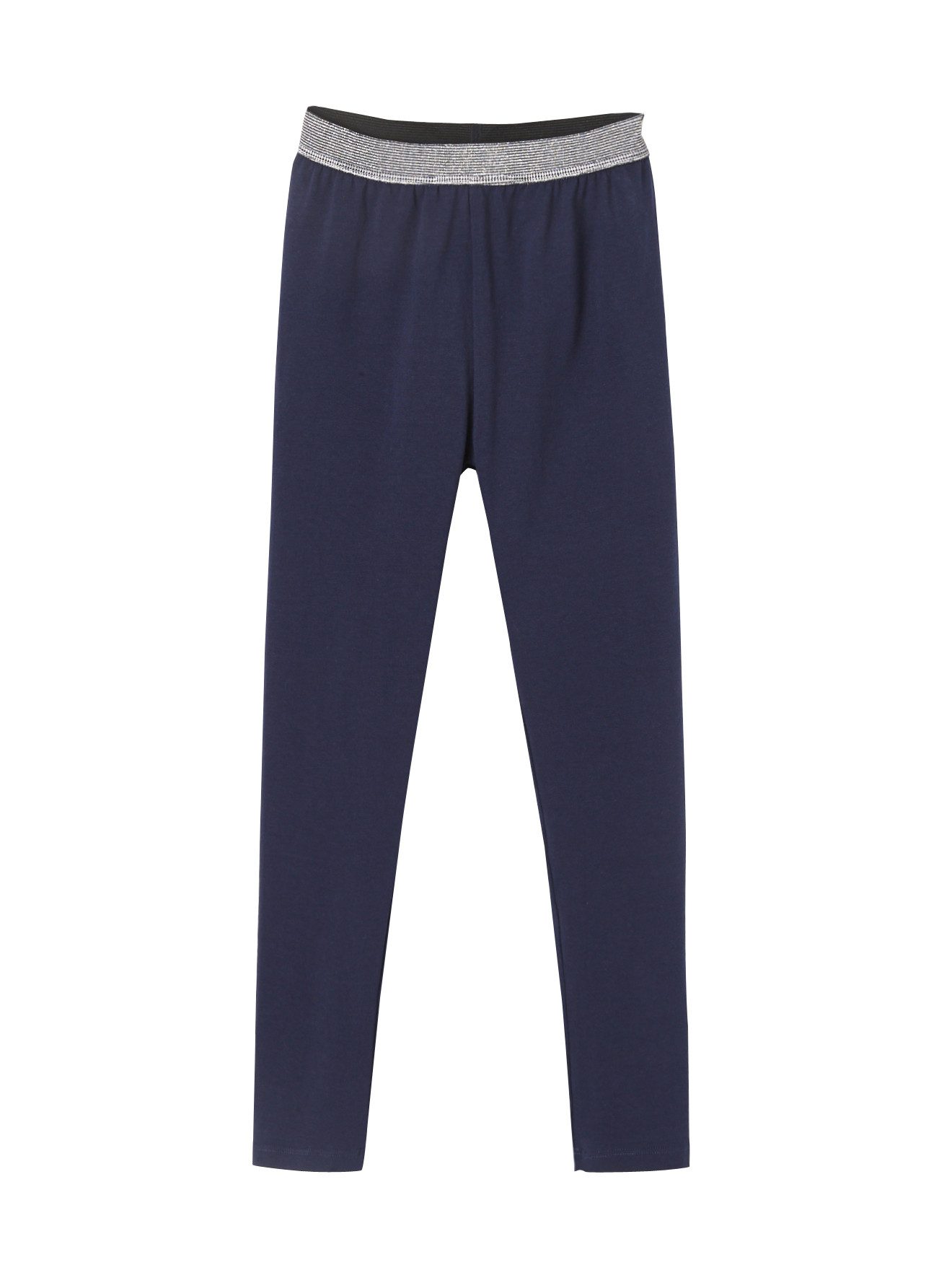 vertbaudet Leggings Mädchen Leggings, Bund in Metallic-Optik BASIC Dehnbund in Glitzer-Optik