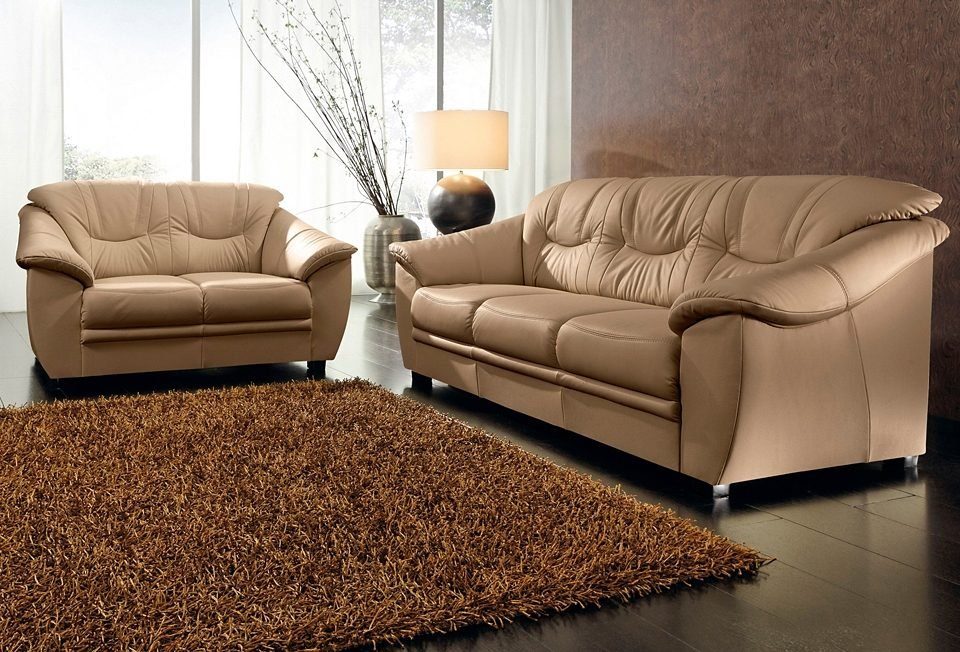 sit&more Polstergarnitur Top Savona, NaturLEDER® (2-tlg), bestehend aus je einem 2- und 3-Sitzer, Federkern