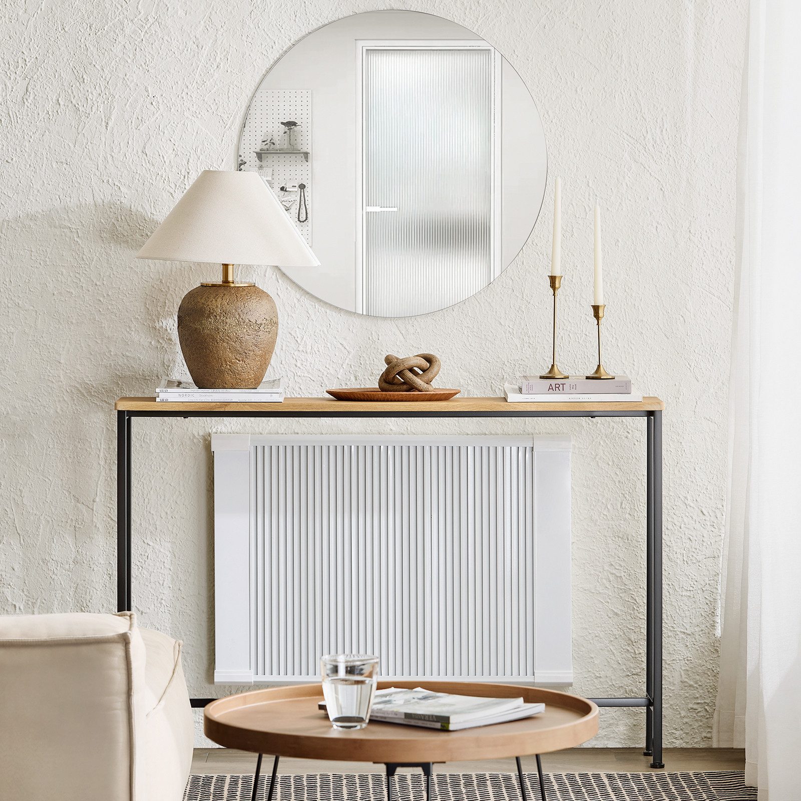 SoBuy Konsolentisch FSB19, Konsolentisch schmal, Sofatisch, Wohnzimmer Flur Büro, Konsolentisch Flurtisch Sideboard Beistelltisch Vintage