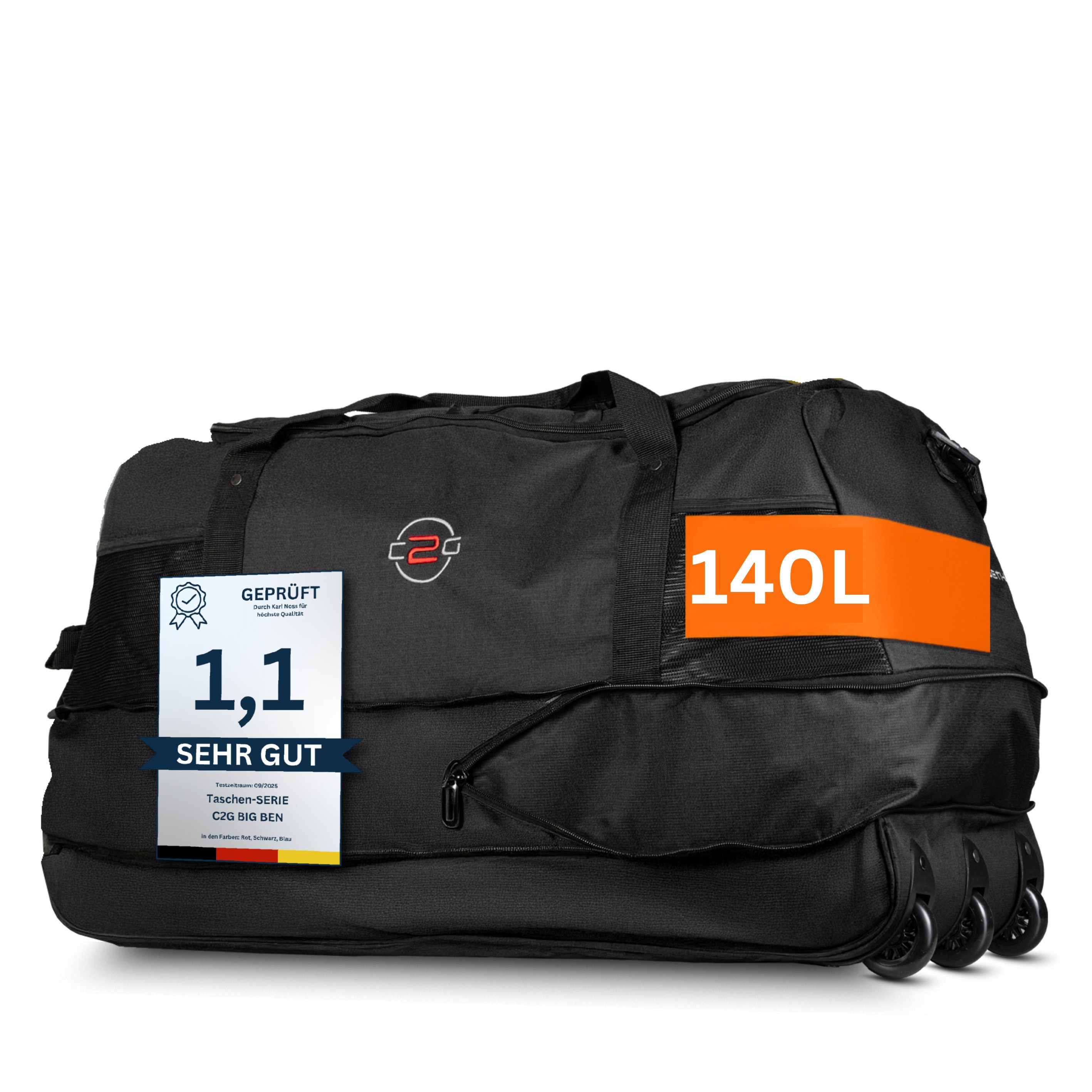 cocoono Reisetasche Reisetasche mit Rollen – Große faltbare Rolltasche 120L