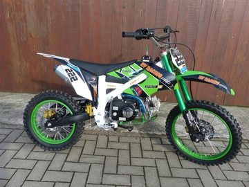 KXD Dirt-Bike 125ccm Dirtbike Pitbike 612 4Takt 17/14 Enduro Cross Motorrad Grün