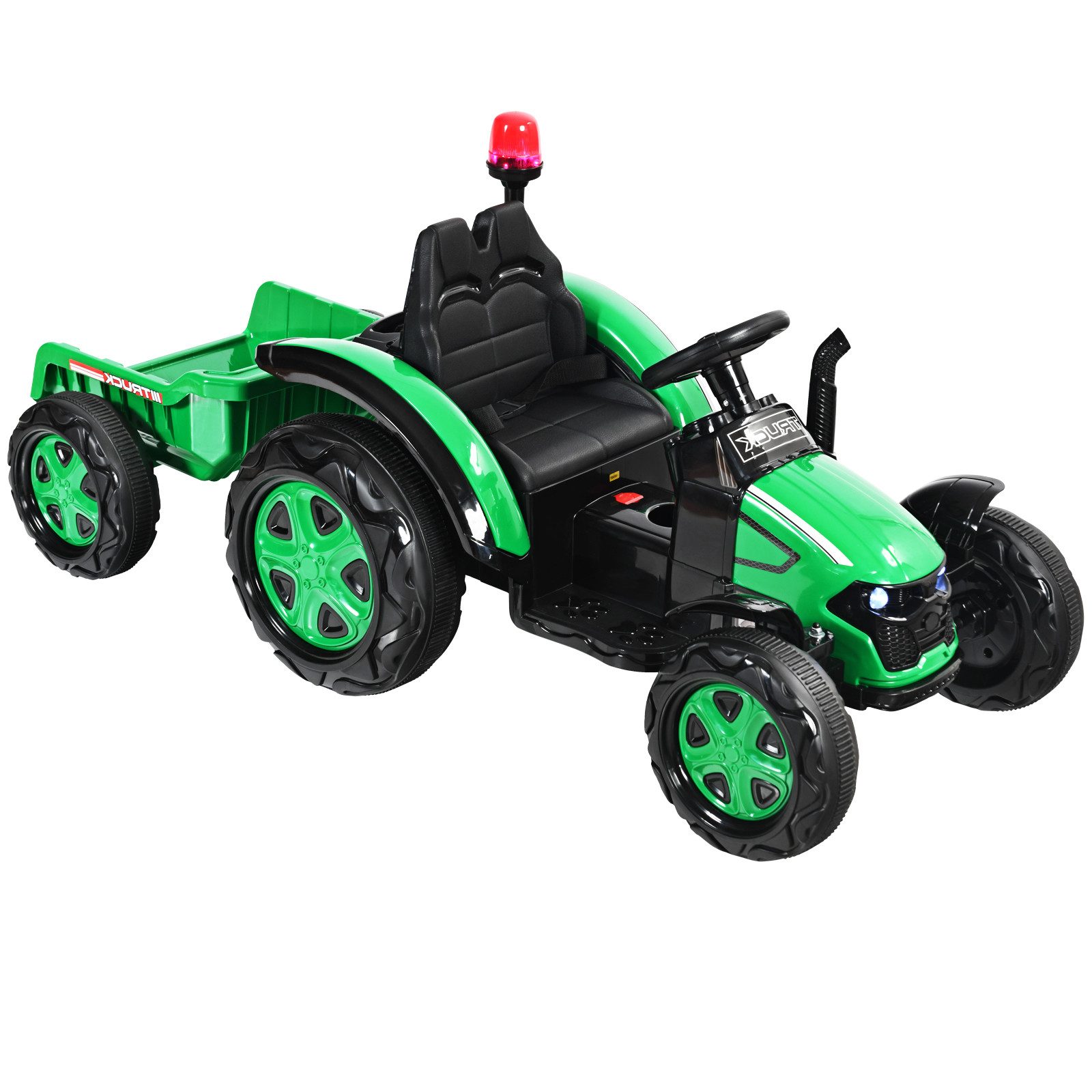 KOMFOTTEU Elektro-Kindertraktor Spielzeugtraktor, bis 30kg belastbar, für Kinder 3-8 Jahren