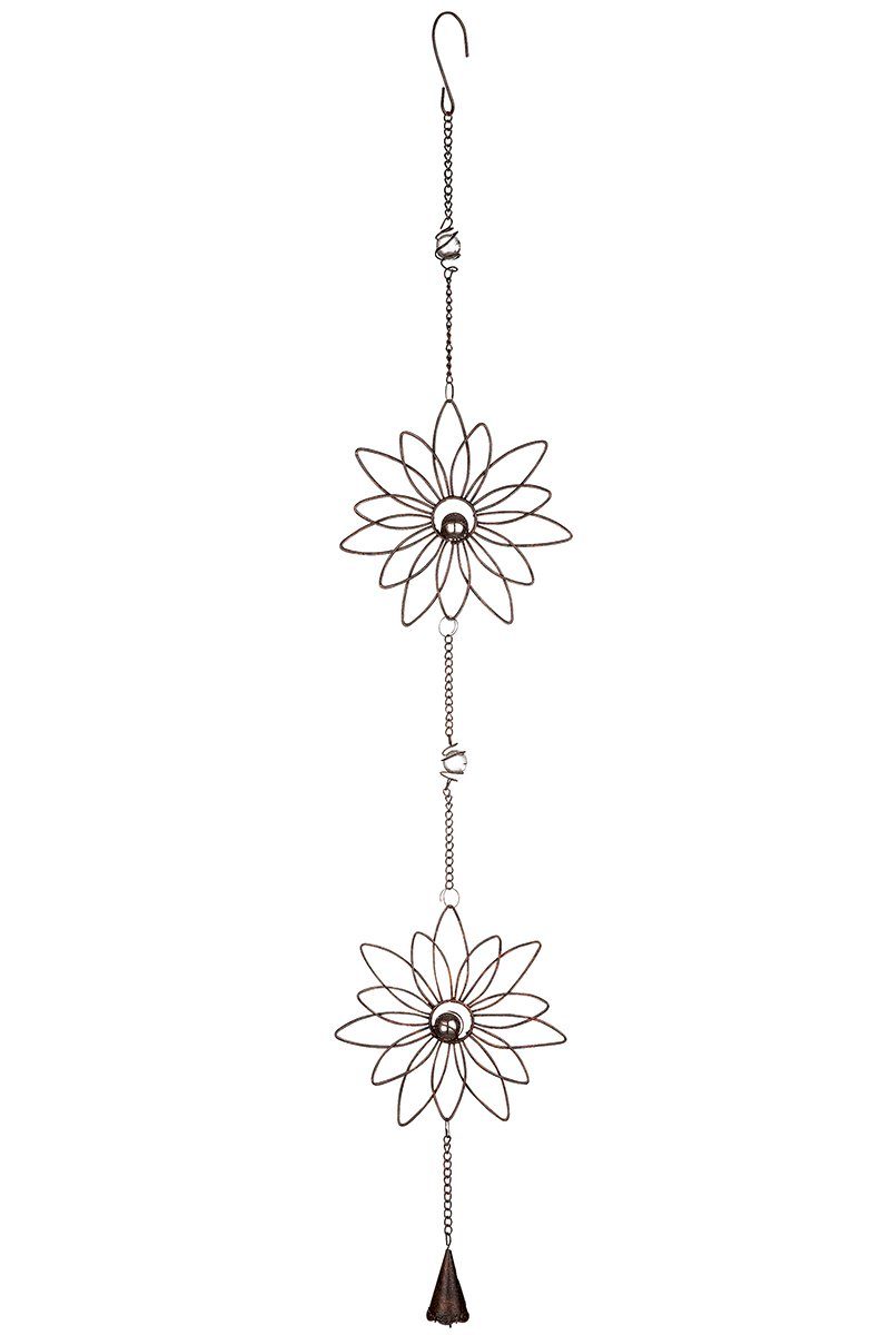 dekojohnson Hängedekoration Fensterdeko Blüten-Hänger Metall 85 cm Sonnenfänger