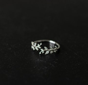 Brautkrone Fingerring Ring Zirkonia größenverstellbar silber gold (1-teilig, 1 Ring)
