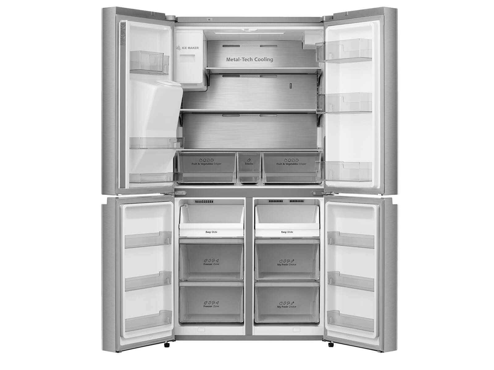 Hisense Side-by-Side RQ760N4AIE, 178.5 cm hoch, 91.3 cm breit, Metal-Cooling