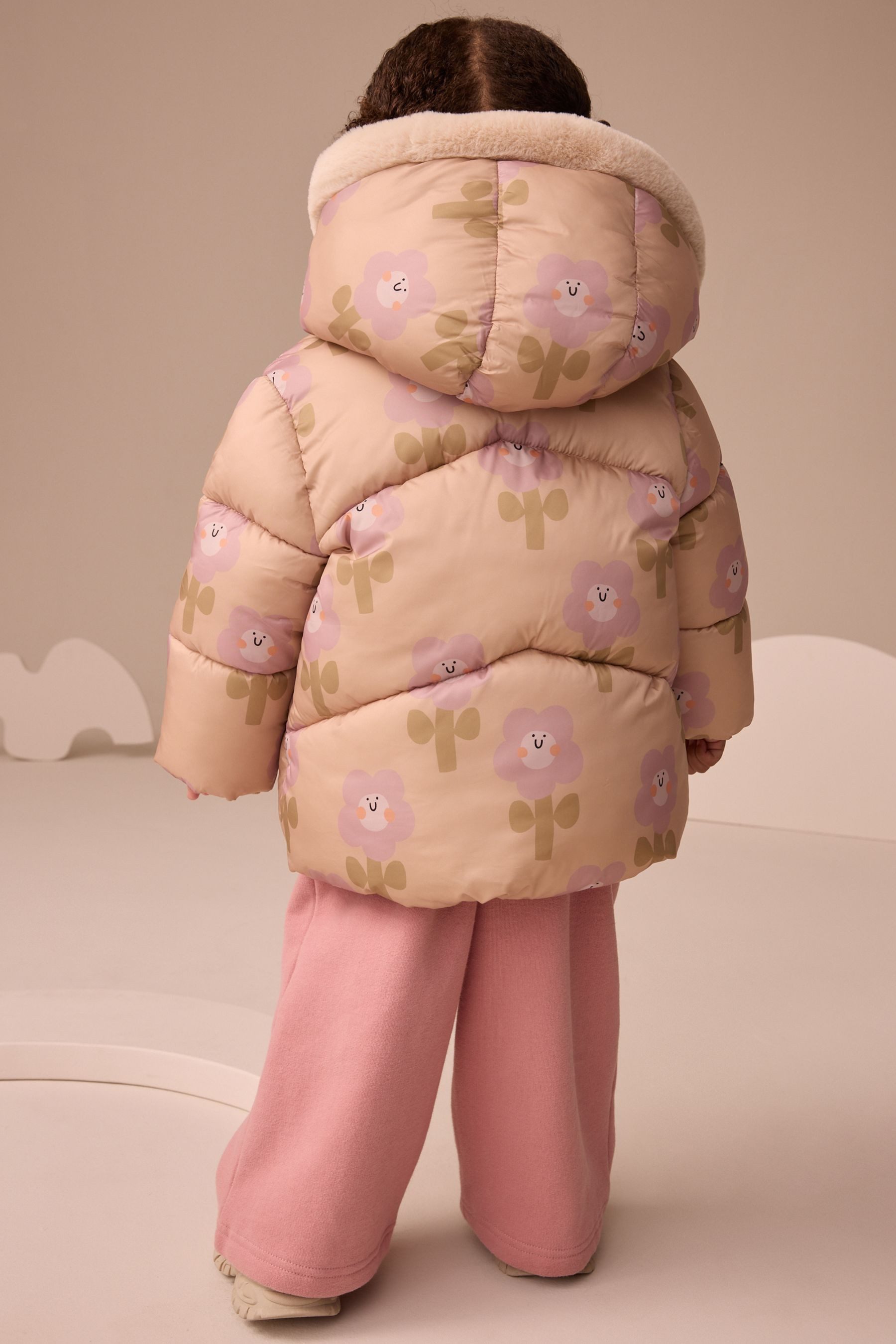 Next Fellimitatmantel Wasserabweisende Steppjacke, Besatz aus günstig online kaufen