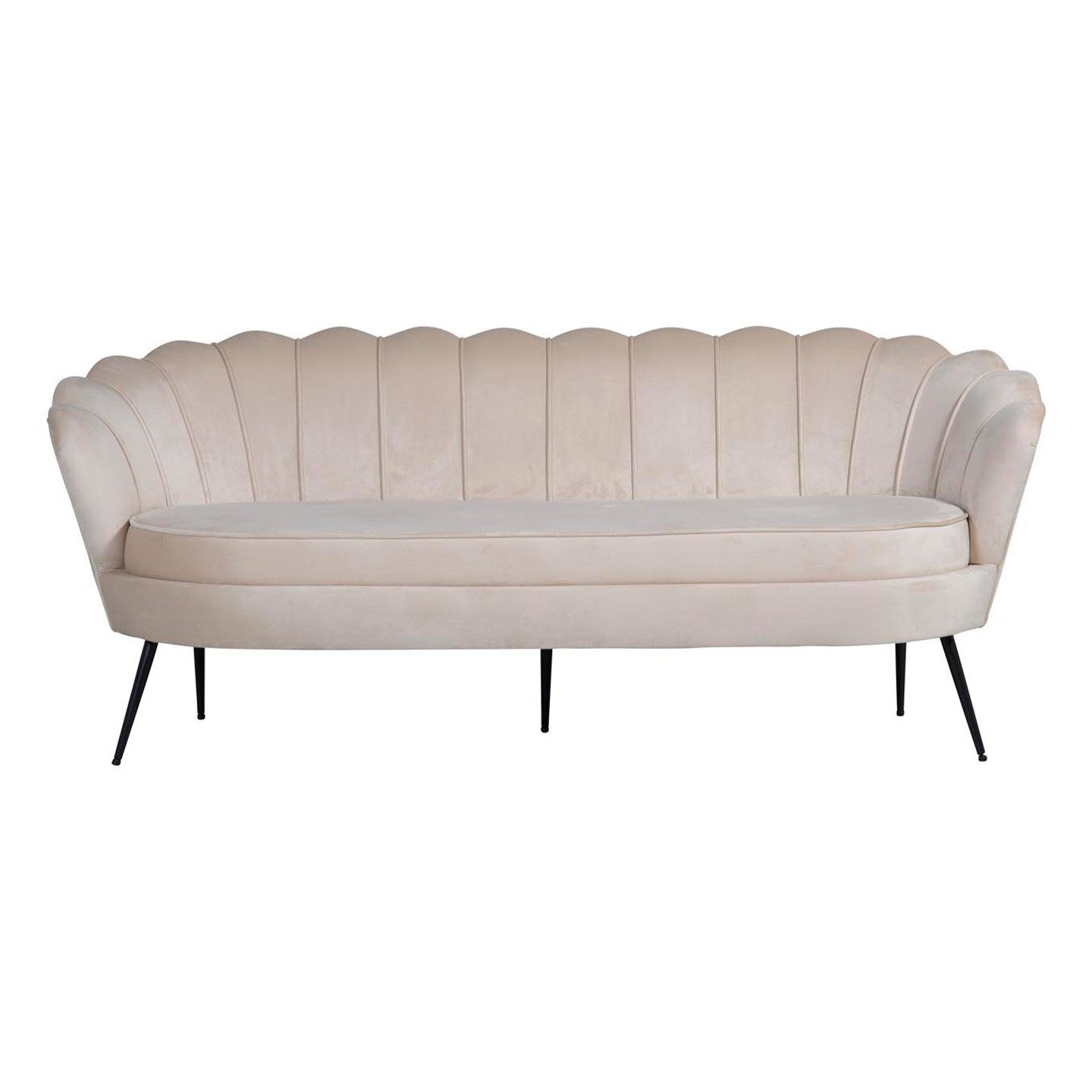 ebuy24 Sofa Teile beige., 3 Nice 1 Sofa velour Personen