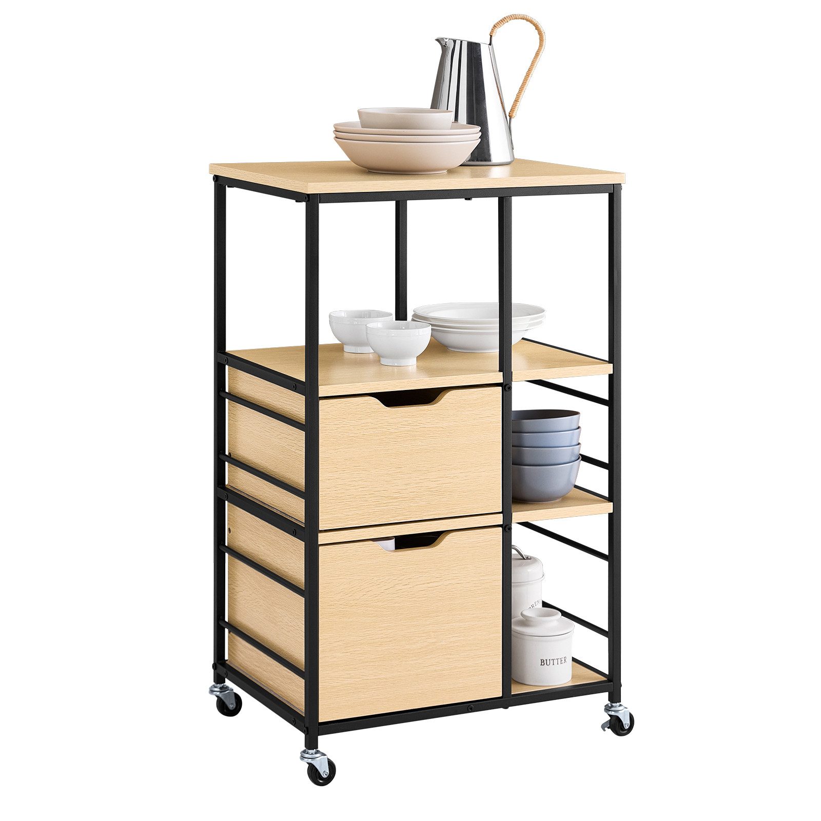 SoBuy Küchenwagen FKW111, Rollwagen, Beistelltisch, Küchenregal, günstig online kaufen