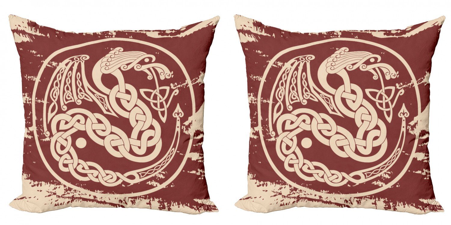Kissenbezüge Modern Accent Doppelseitiger Digitaldruck, Abakuhaus (2 Stück), Celtic Dragon Bicolor Myth