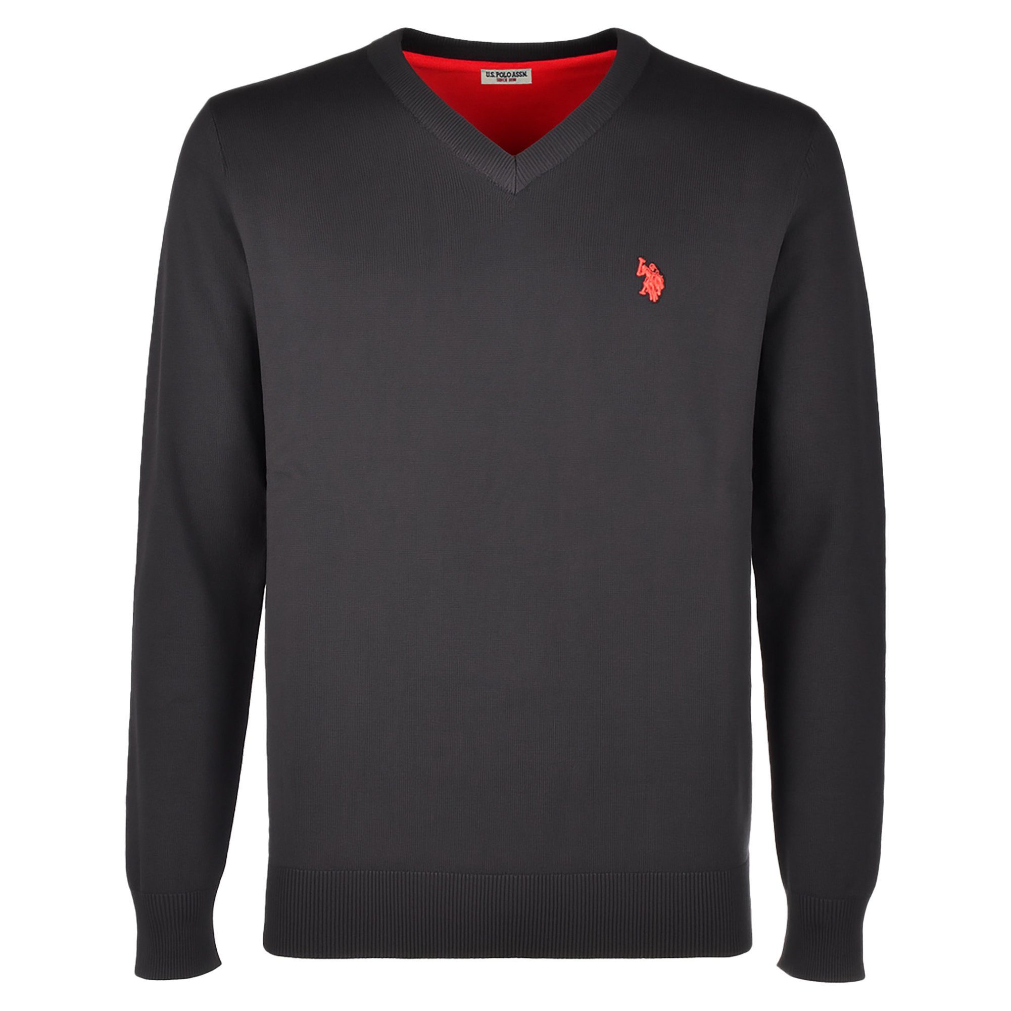 U.S. Polo Assn. Strickpullover Pullover V-Neck Feinstrick (1-tlg)