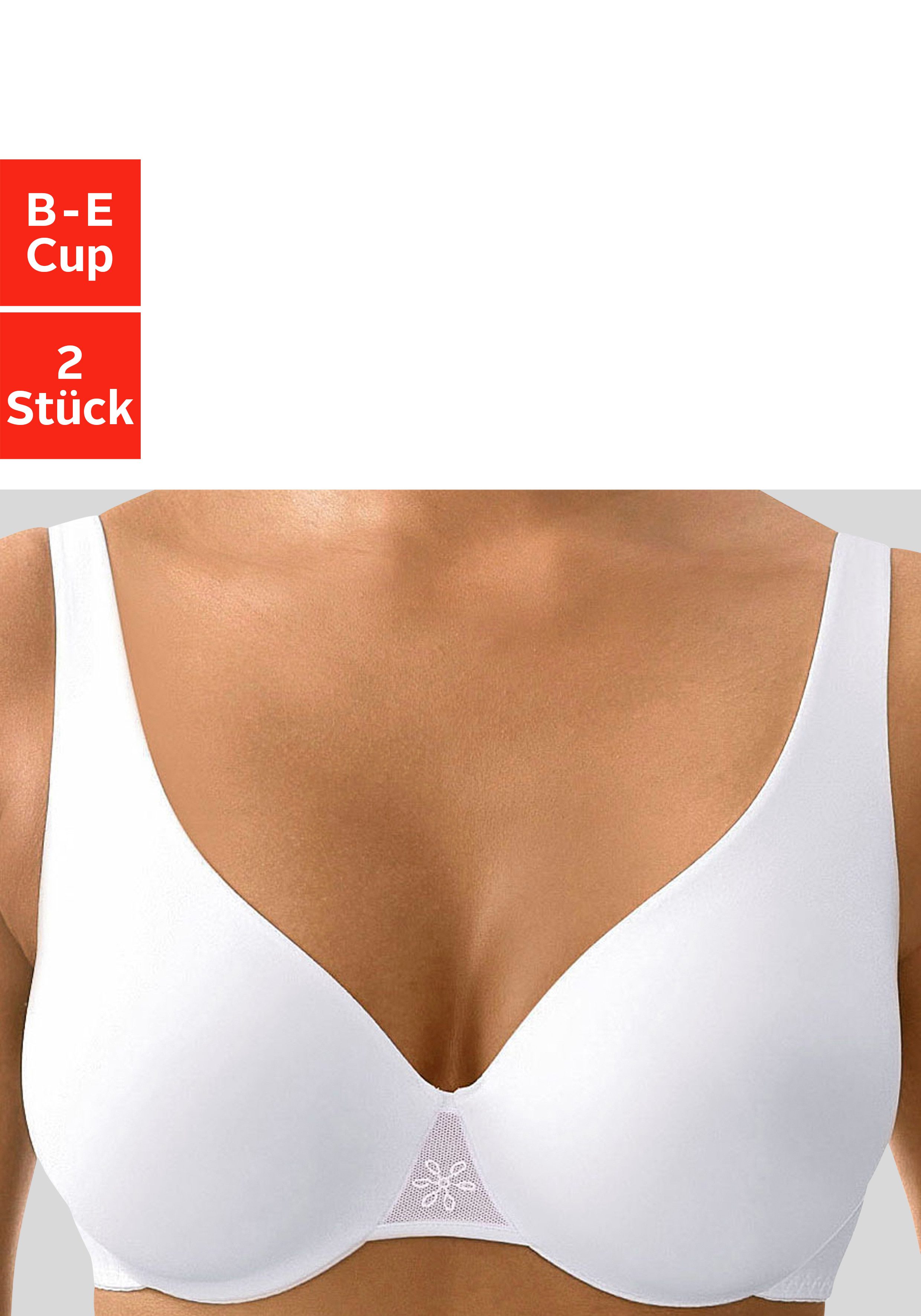 Nuance T-Shirt-BH (Packung, 2 Stück) mit Bügel und nahtlosen, doppellagigen Cups