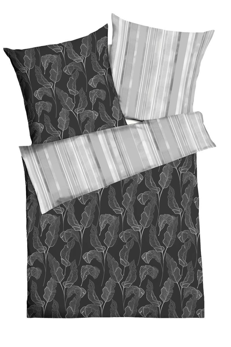 JACK Bettwäsche 135x200cm Blättertraum Schwarz Kaeppel, günstig online kaufen