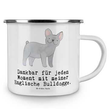 Mr. & Mrs. Panda Becher Englische Bulldogge Moment - Weiß - Geschenk, Rassehund, Metalltasse, Emaille, Kratzfeste Emaille