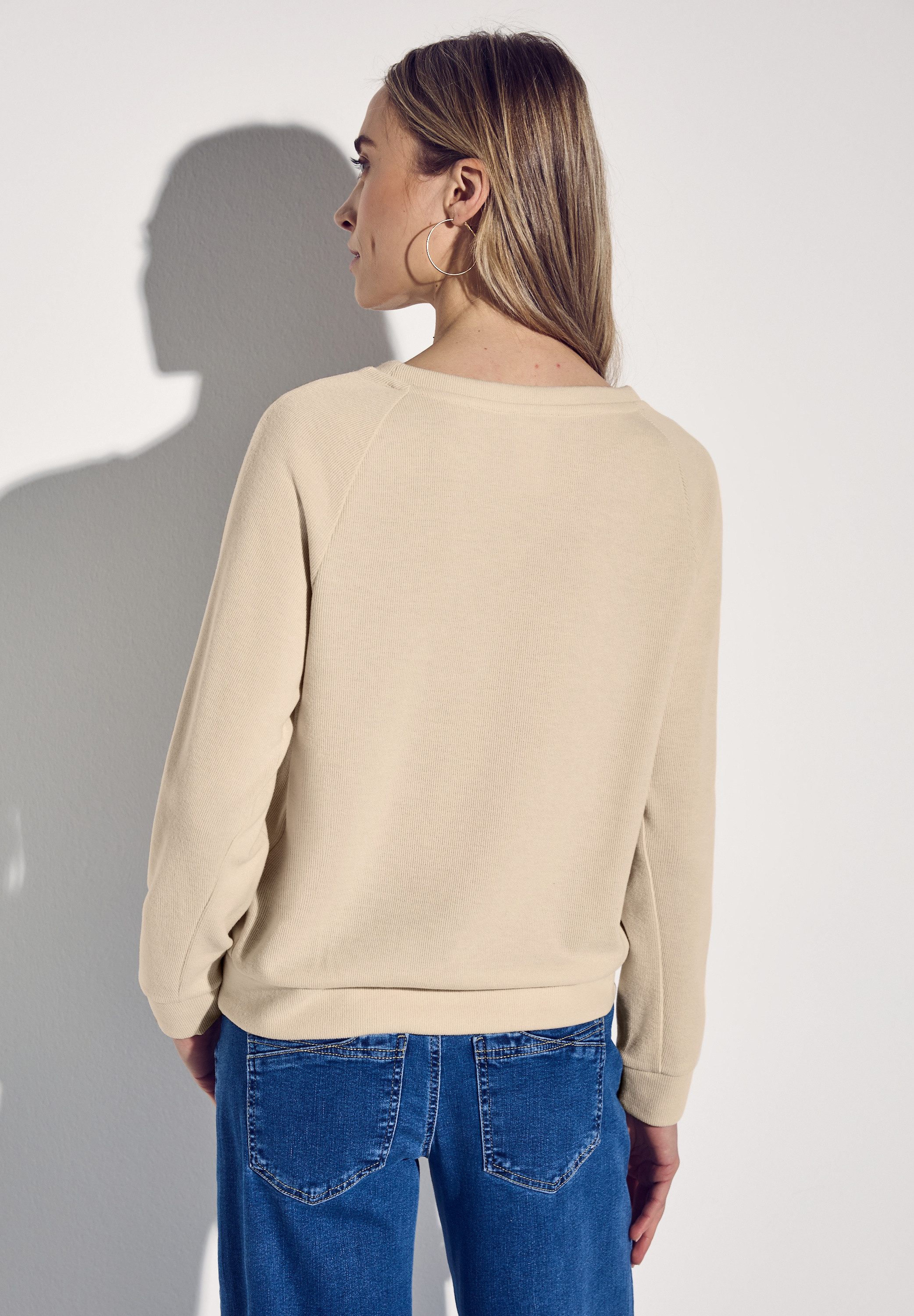 STREET ONE Sweater mit U-Boot-Ausschnitt und in feiner Struktur-Optik günstig online kaufen