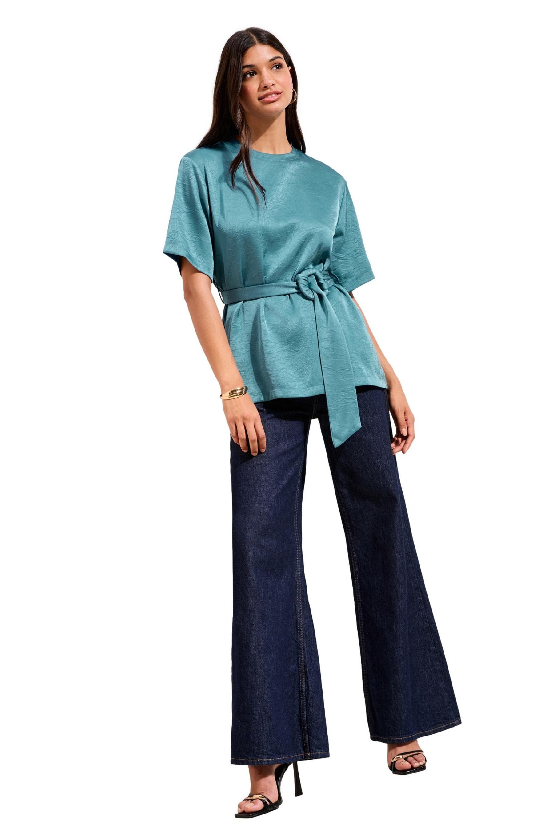 Satinbluse Friends Like These Kurzarm-Bluse aus Satin