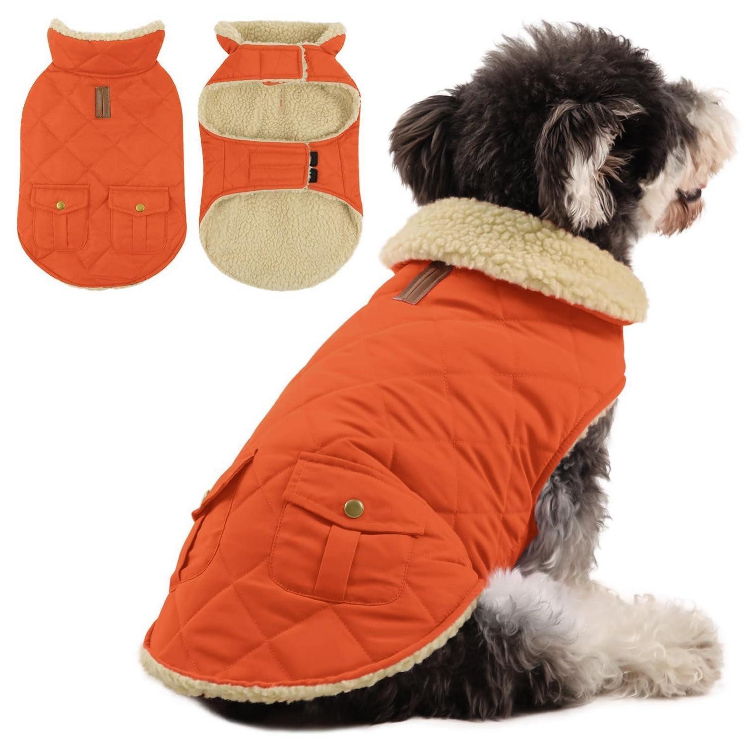 LuxusKollektion Hundemantel Hundemantel Fleece Orange X-Small