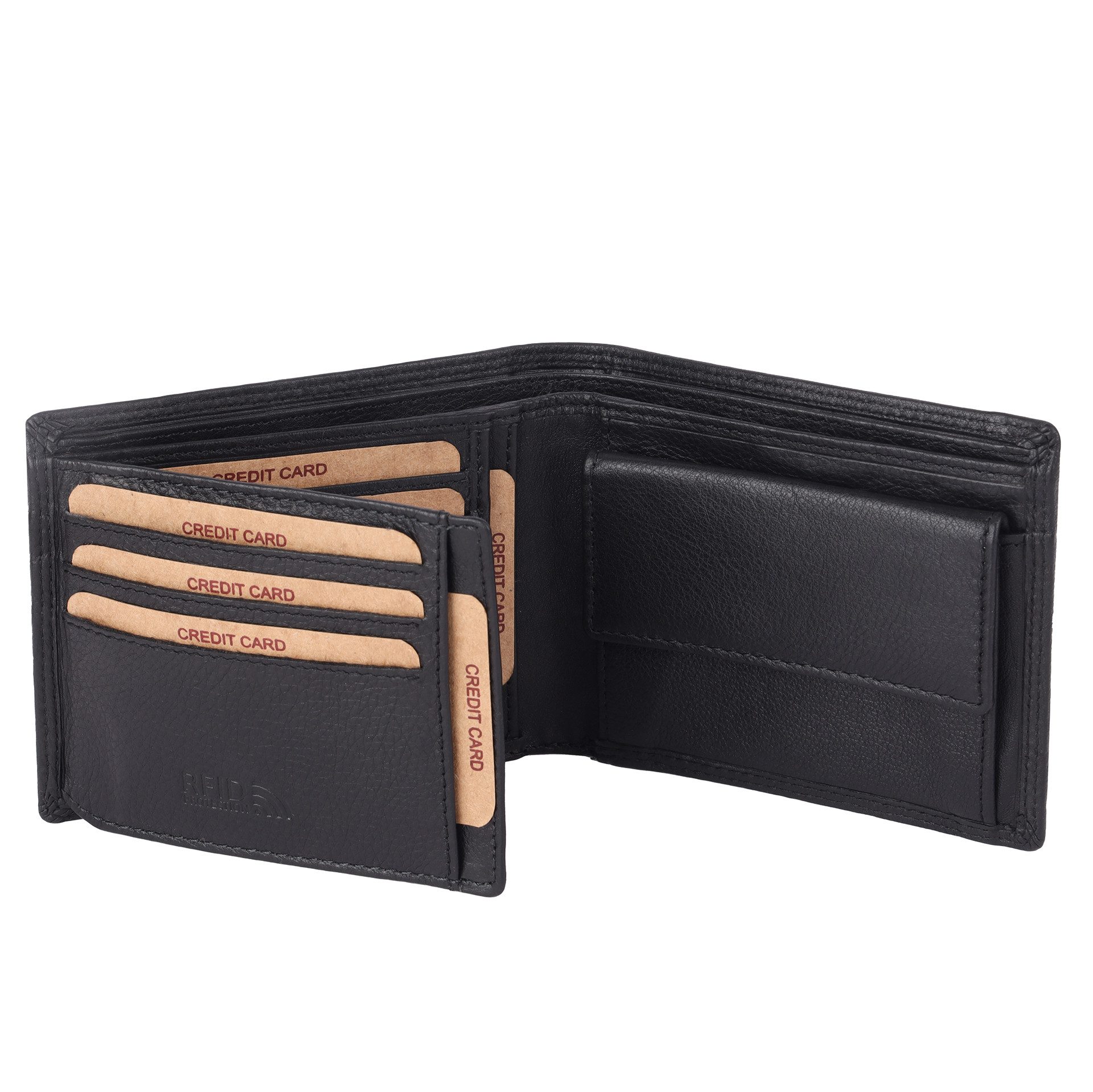 Benthill Geldbörse Herren Echt Leder RFID Portmonee Geldbeutel Portemonnaie Männer, RFID-Schutz Kartenfächer Münzfach