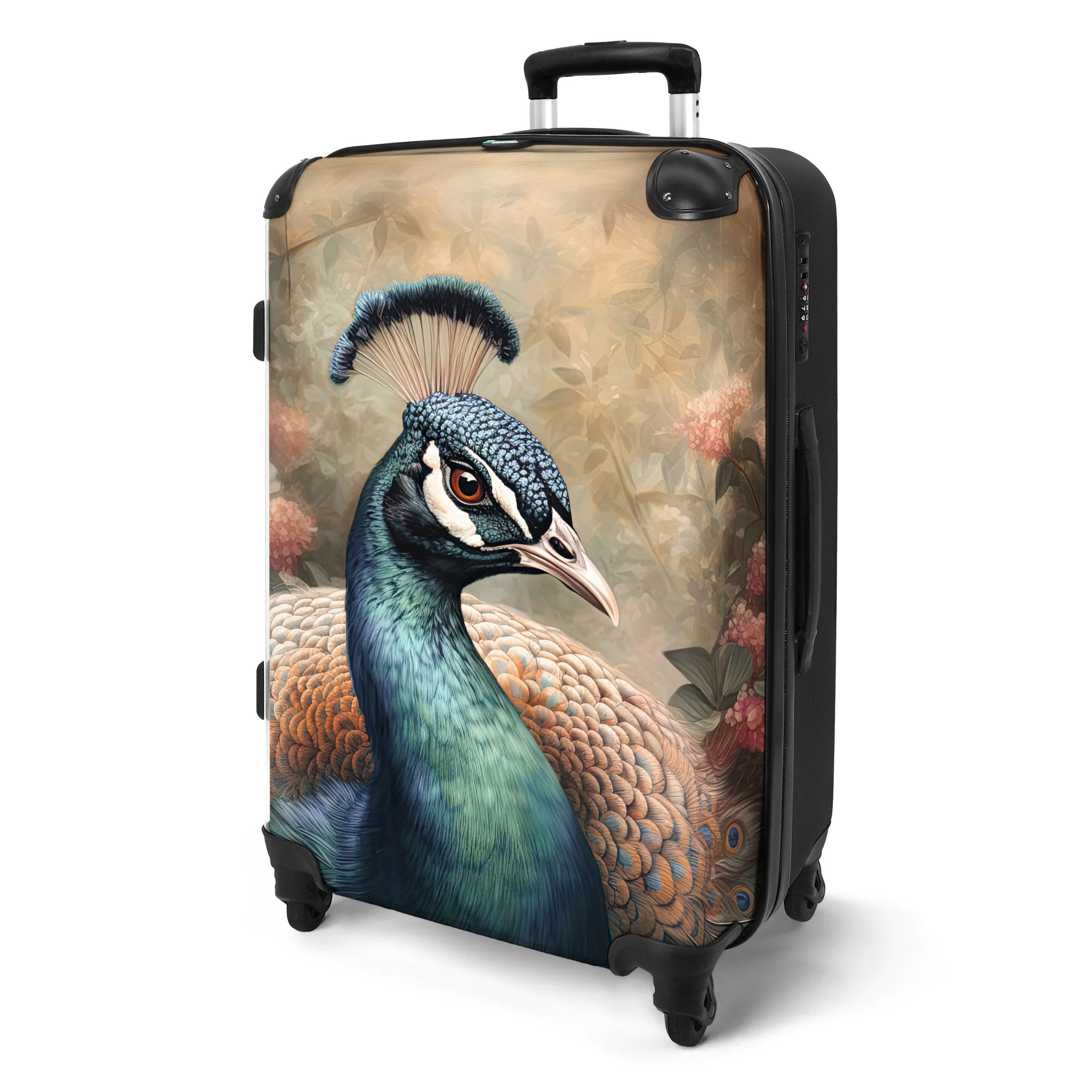 NoBoringSuitcases.com© Hartschalen-Trolley Pfau - Vogel - günstig online kaufen