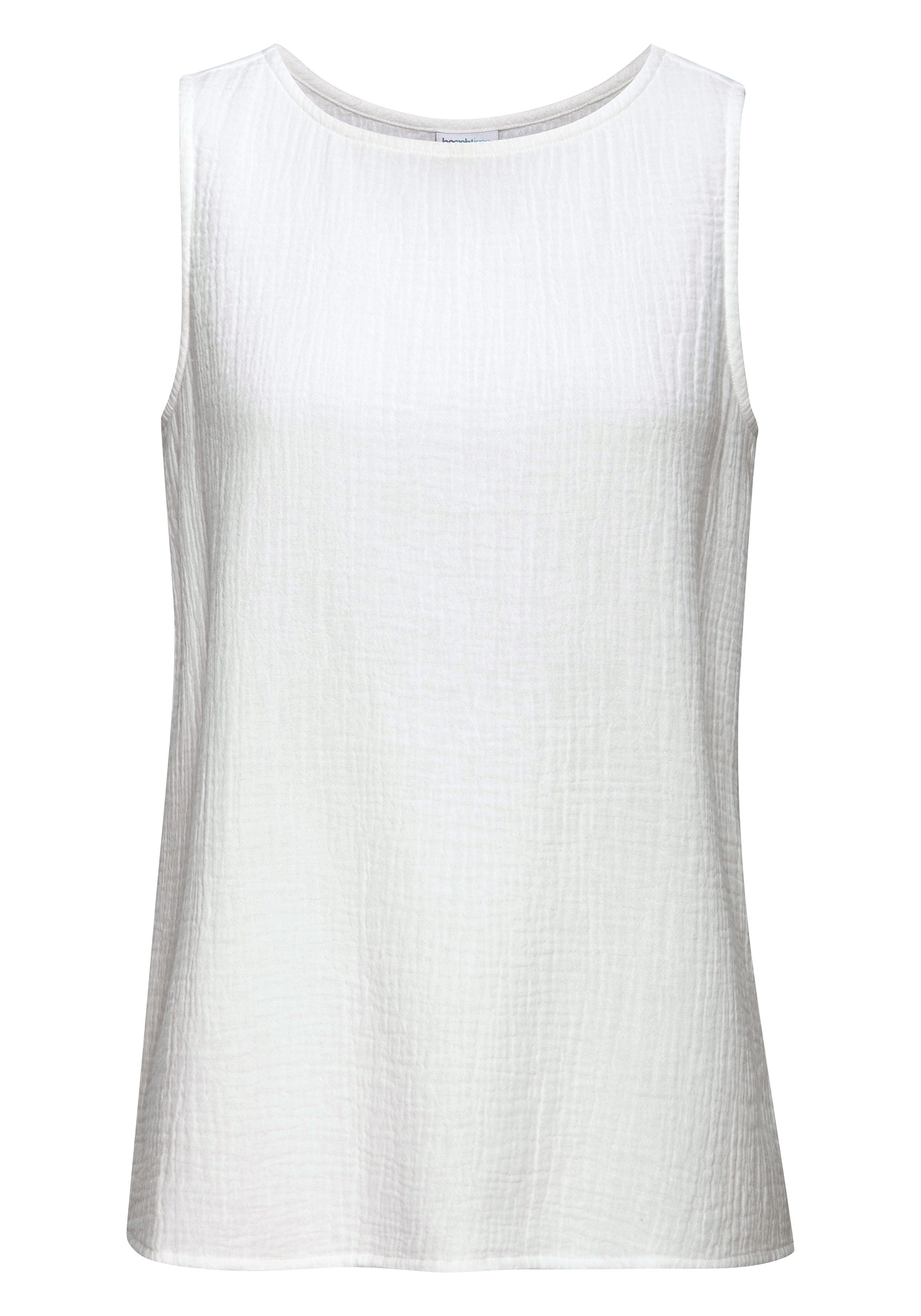 Beachtime Blusentop aus Musselin, Ärmelloses Top. € 26,99