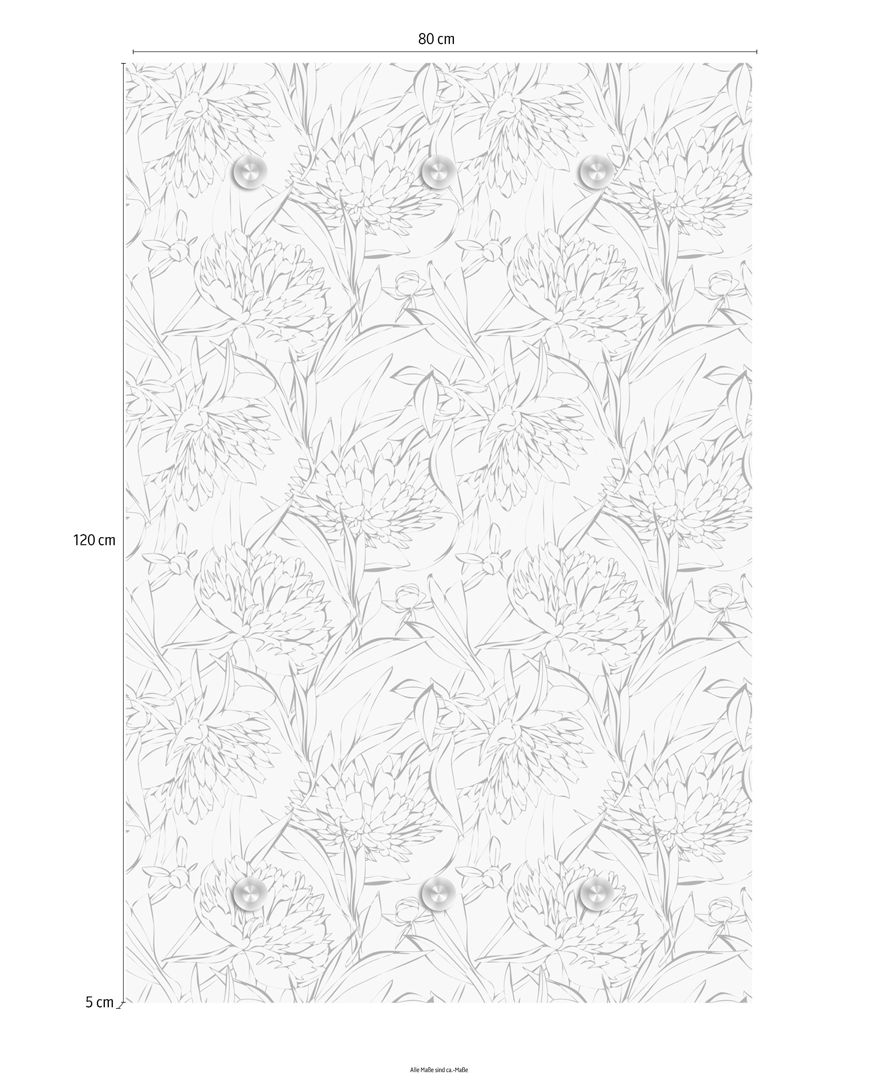 queence Garderobenleiste Blumen, mit 6 Haken, 80 x 120 cm