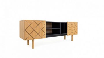 Woodman Sideboard Porto, dekorative Fräsungen, mit Eichenholzfurnier, Breite 175 cm