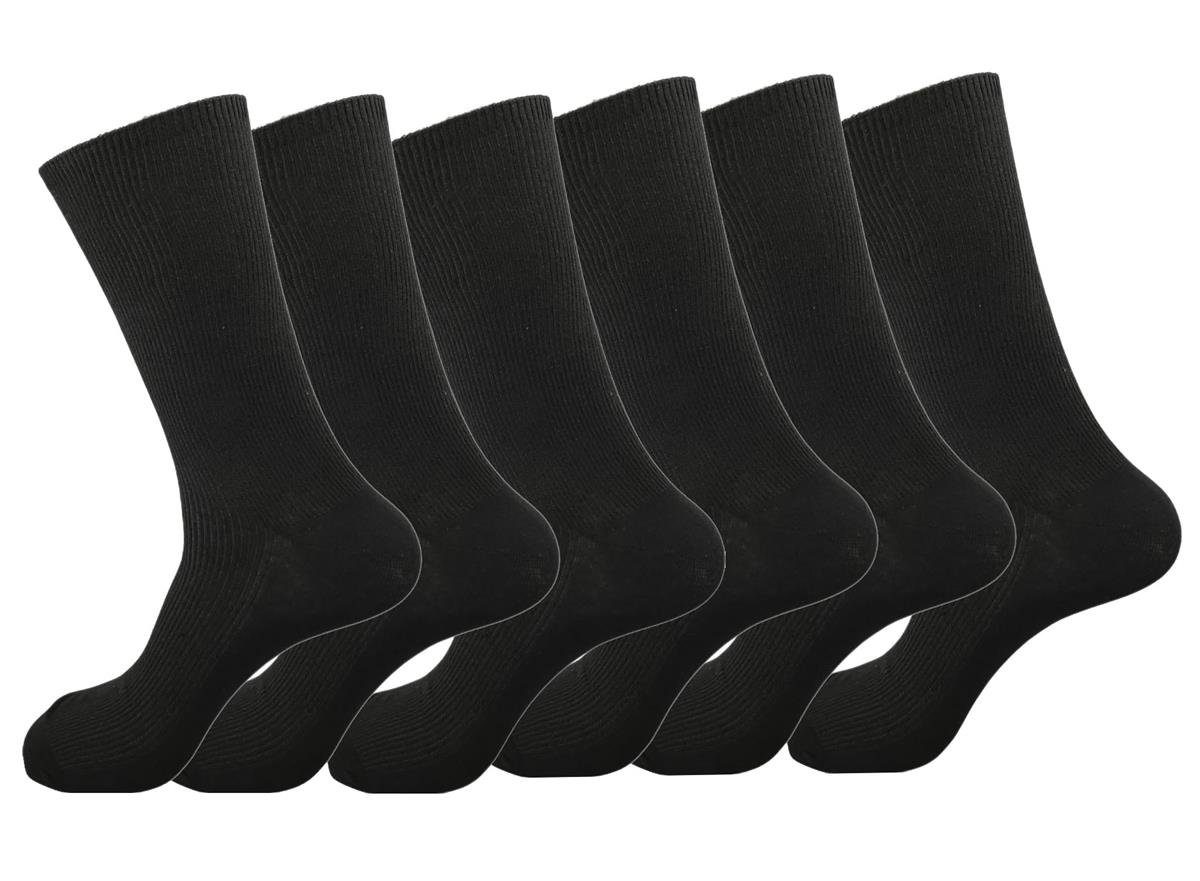 EloModa Basicsocken 6 12 18 Paar Doppelripp Socken in klassischer Form Freizeit Anzug (6-Paar) 6 Paar, Schwarz