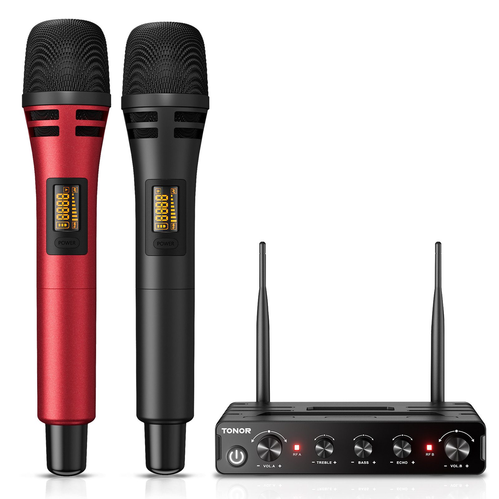 TONOR Mikrofon Karaoke Mikro Mic Set Wireless Handmikrofon dynamisch mit Empfänger
