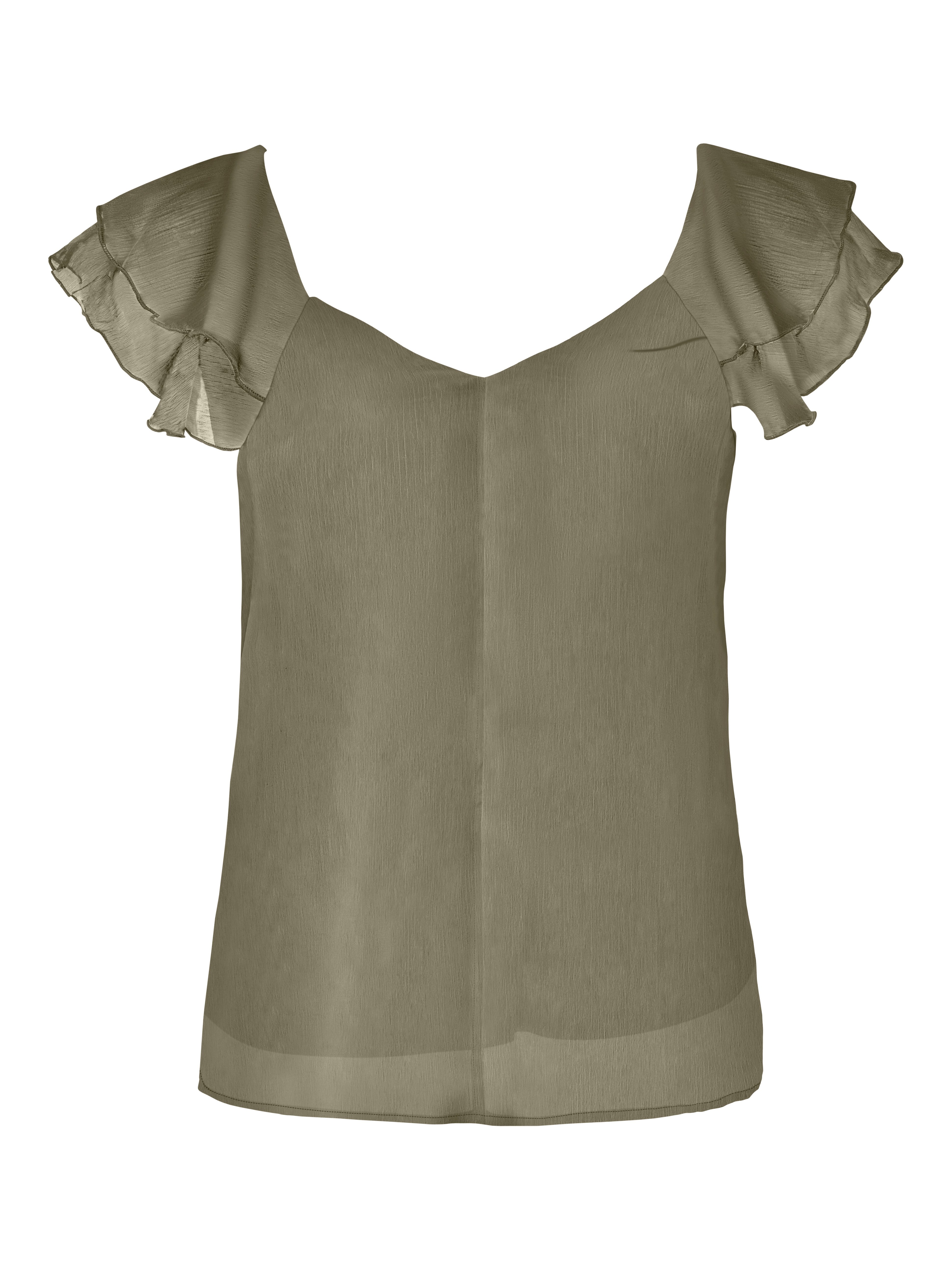 ONLY Blusenshirt ONLASTA LIFE CAPSLEEVE V-NECK TOP PTM