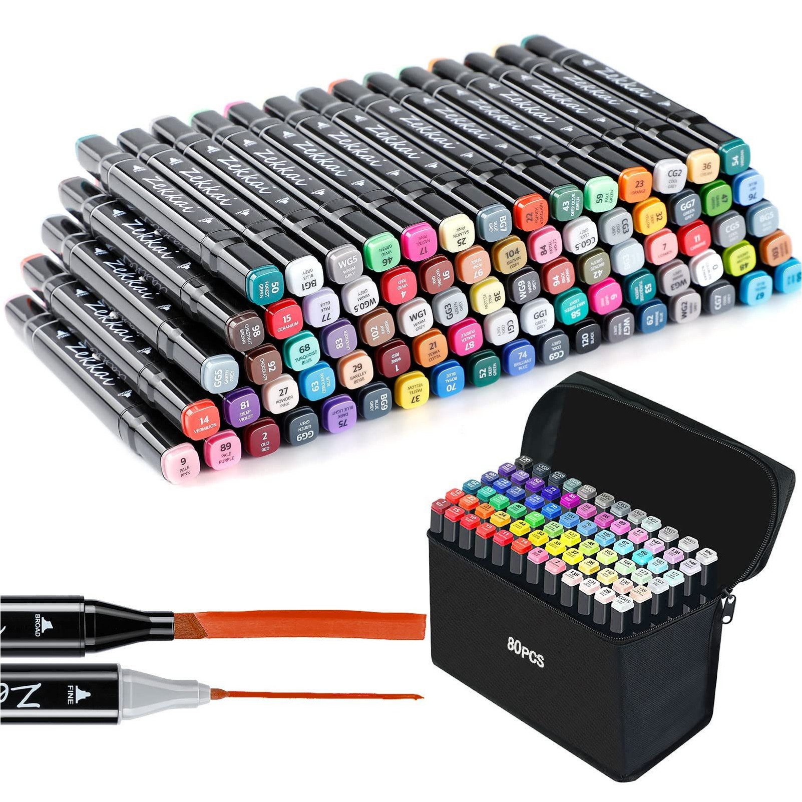 Marker Filzstifte,Farbige Graffiti Stifte Twin Tip Textmarker Marker set